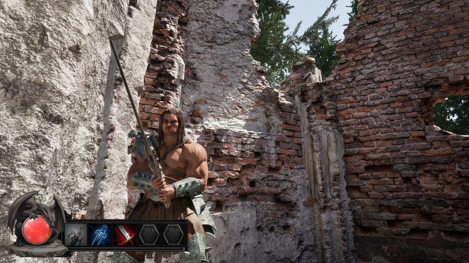 主角站在懸崖邊俯瞰大地,展現了開放世界的遼闊。