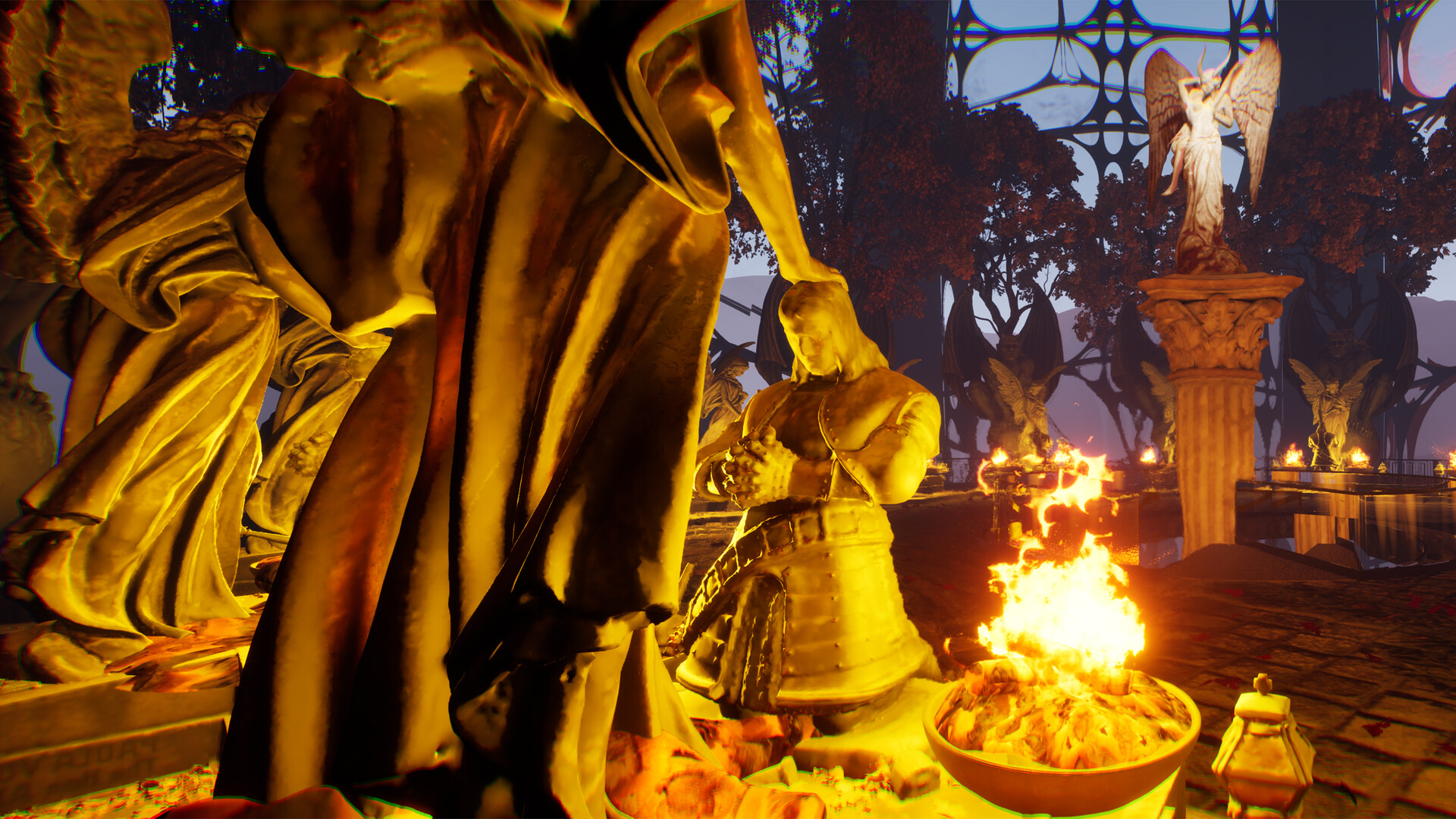 夏日水下世界的壯麗景觀，巨大的生化水母與神祕雕像