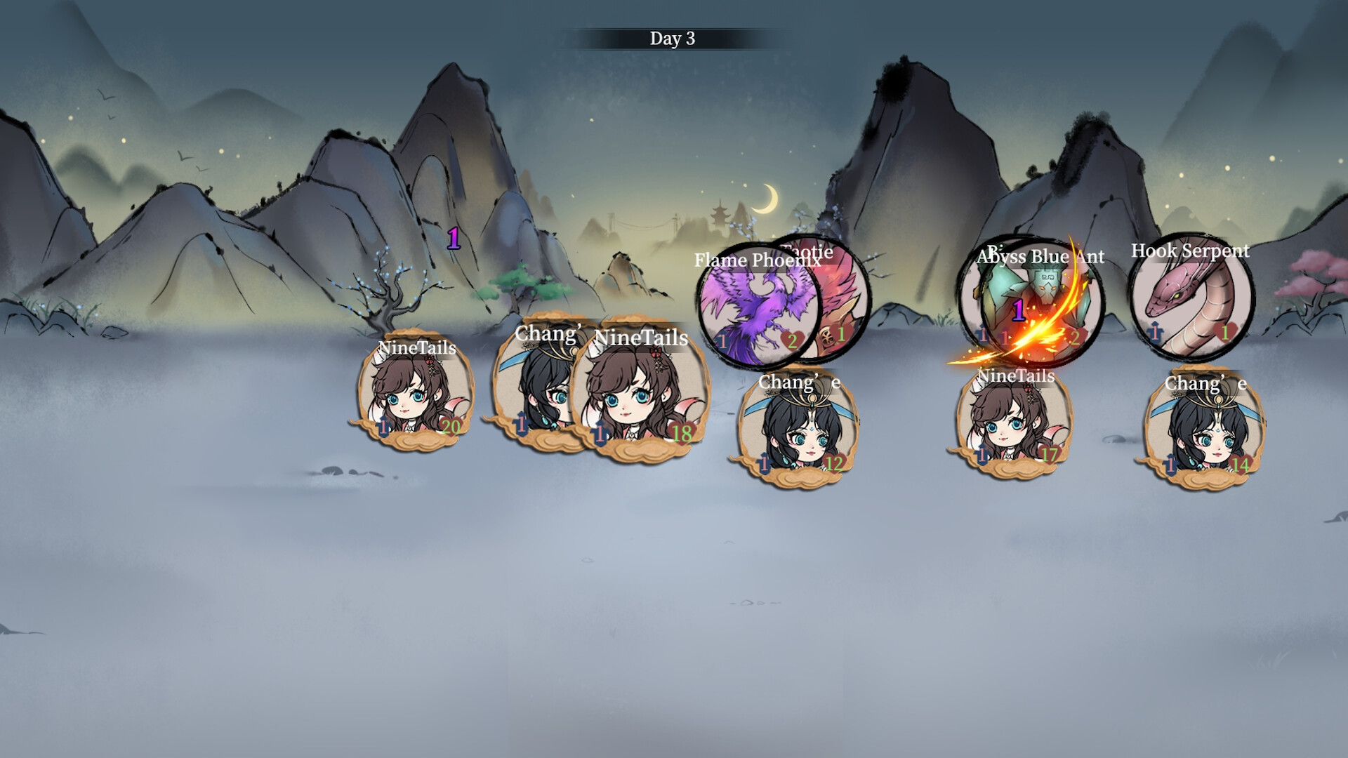 夜晚抵禦獸潮進攻