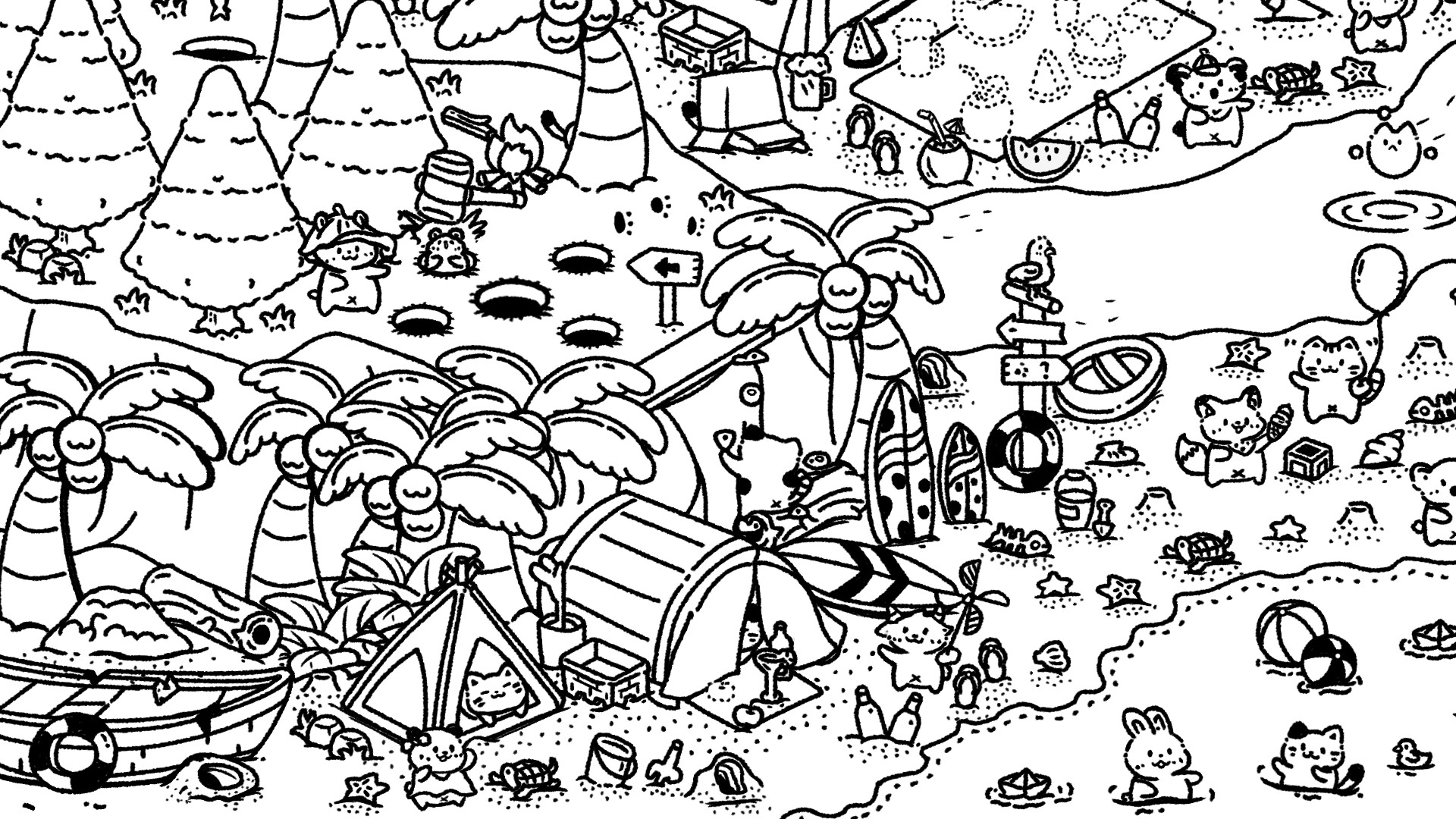 遊戲的宣傳圖，展示了標題和核心的貓咪尋找主題。