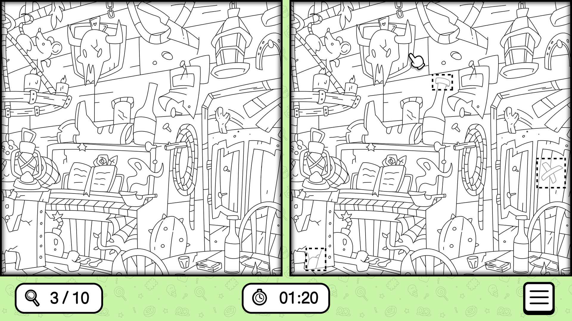 遊戲中的雪地場景，展示了許多可愛的動物角色