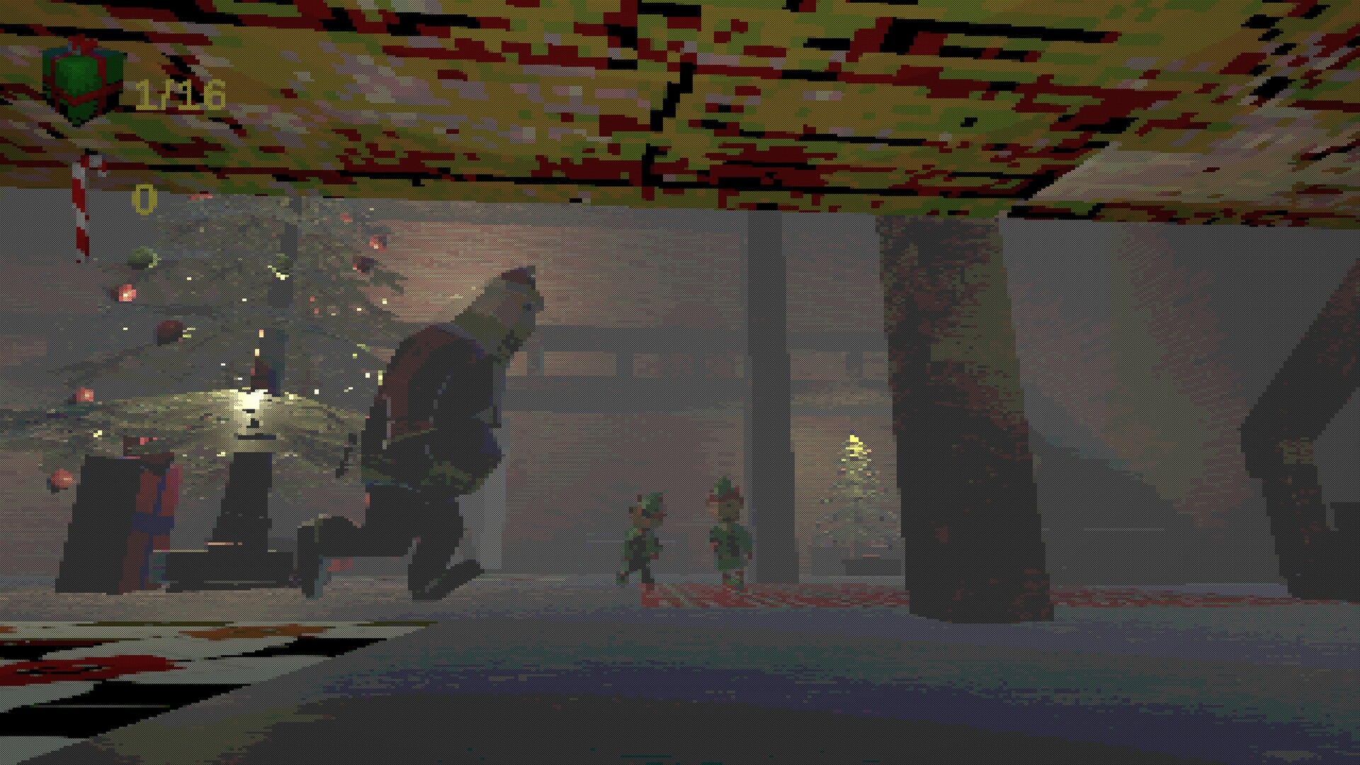 充滿紅色警戒光線的場景，暗示著危險逼近