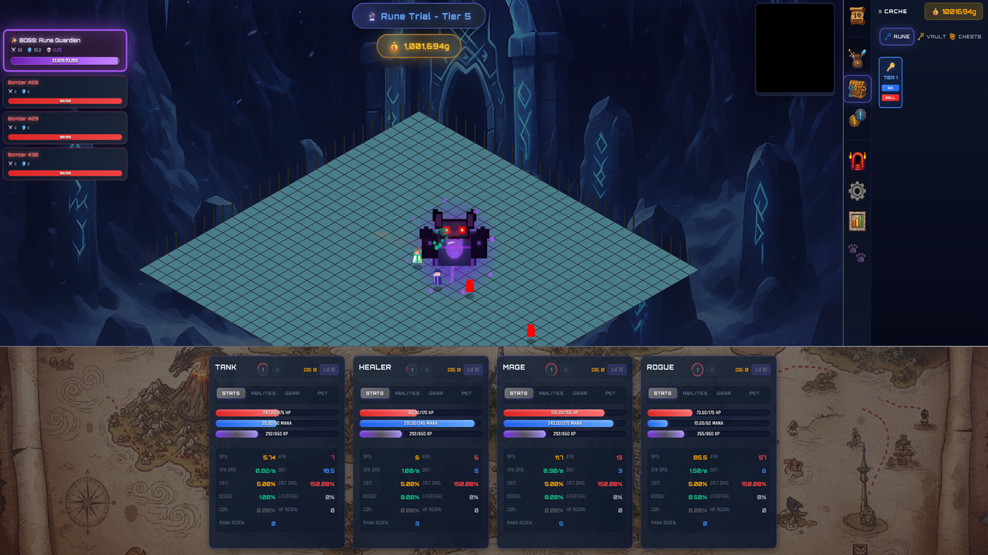 戰鬥場景截圖，展示了不同區域的視覺風格與敵人配置。