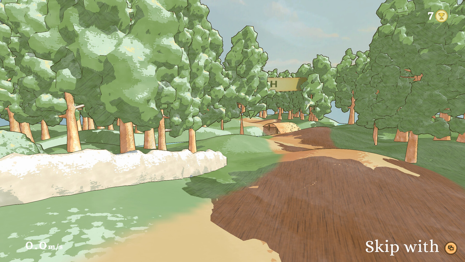 遊戲中烏龜利用龜殼滑行的畫面