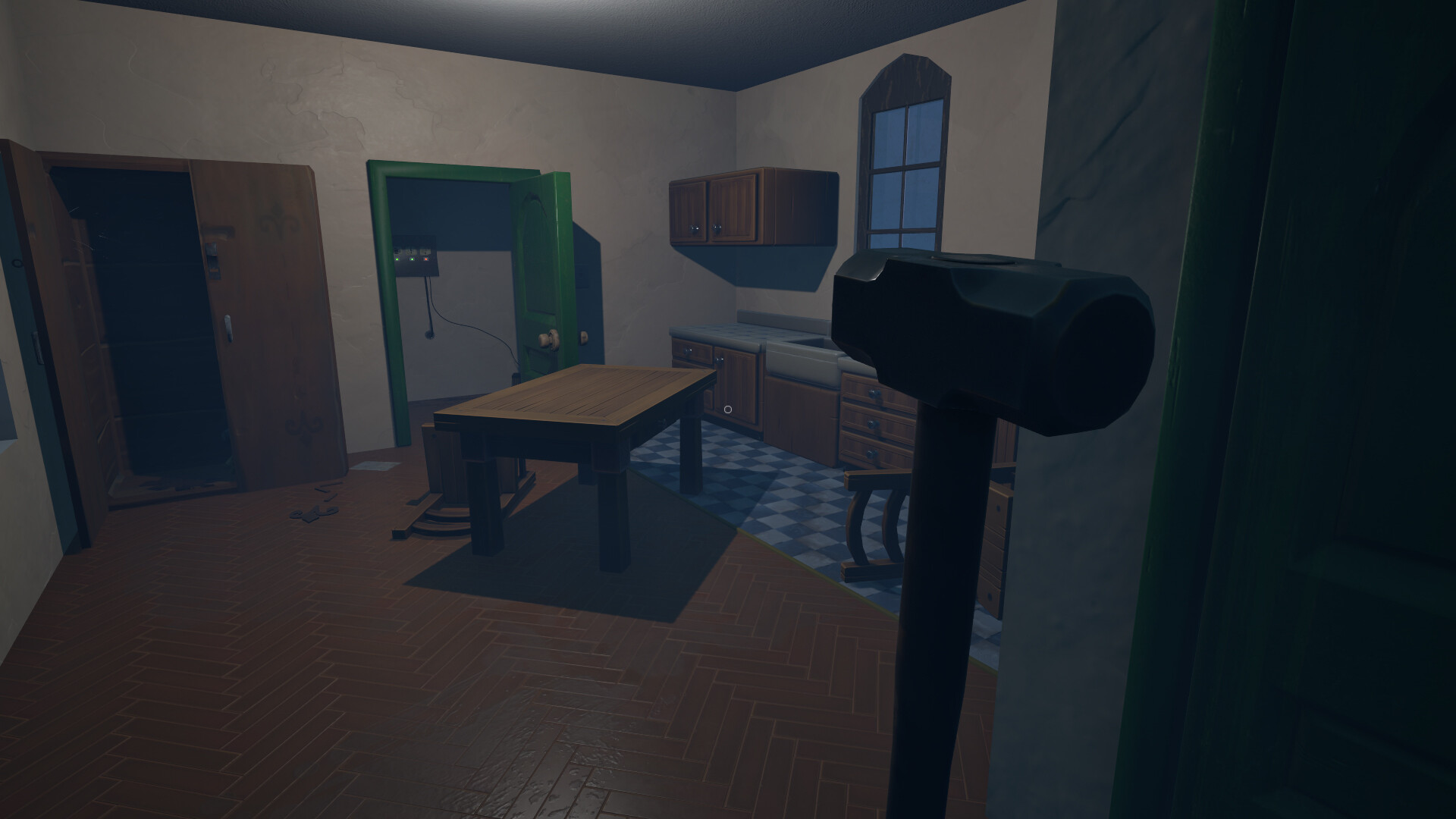 遊戲場景截圖：昏暗的燈塔內部