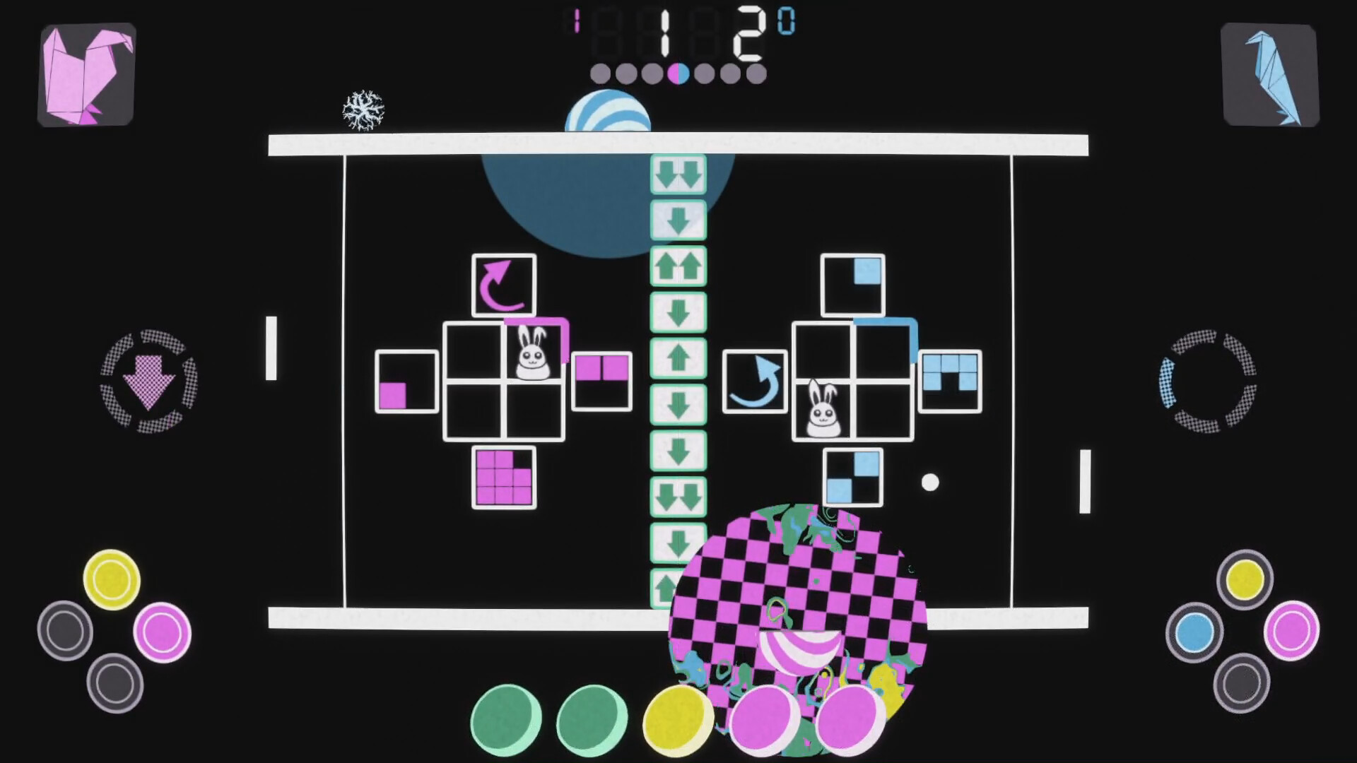 五光十色的霓虹特效與複雜的介面,展現了遊戲的高強度資訊量。