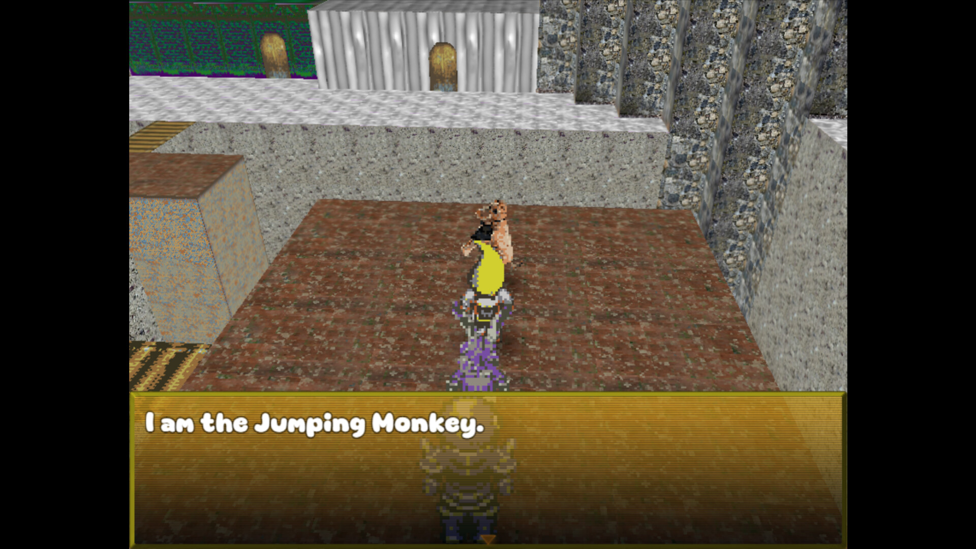 遊戲中的一個場景,展示了怪異的建築和氛圍