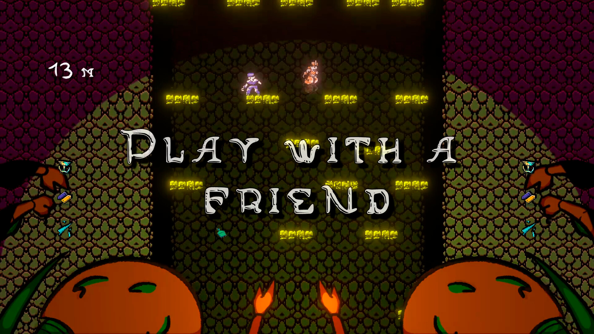 充滿復古像素風格的遊戲畫面