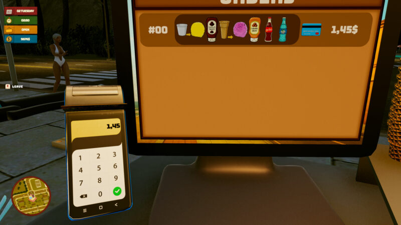 遊戲截圖：升級後的餐車外觀與顧客