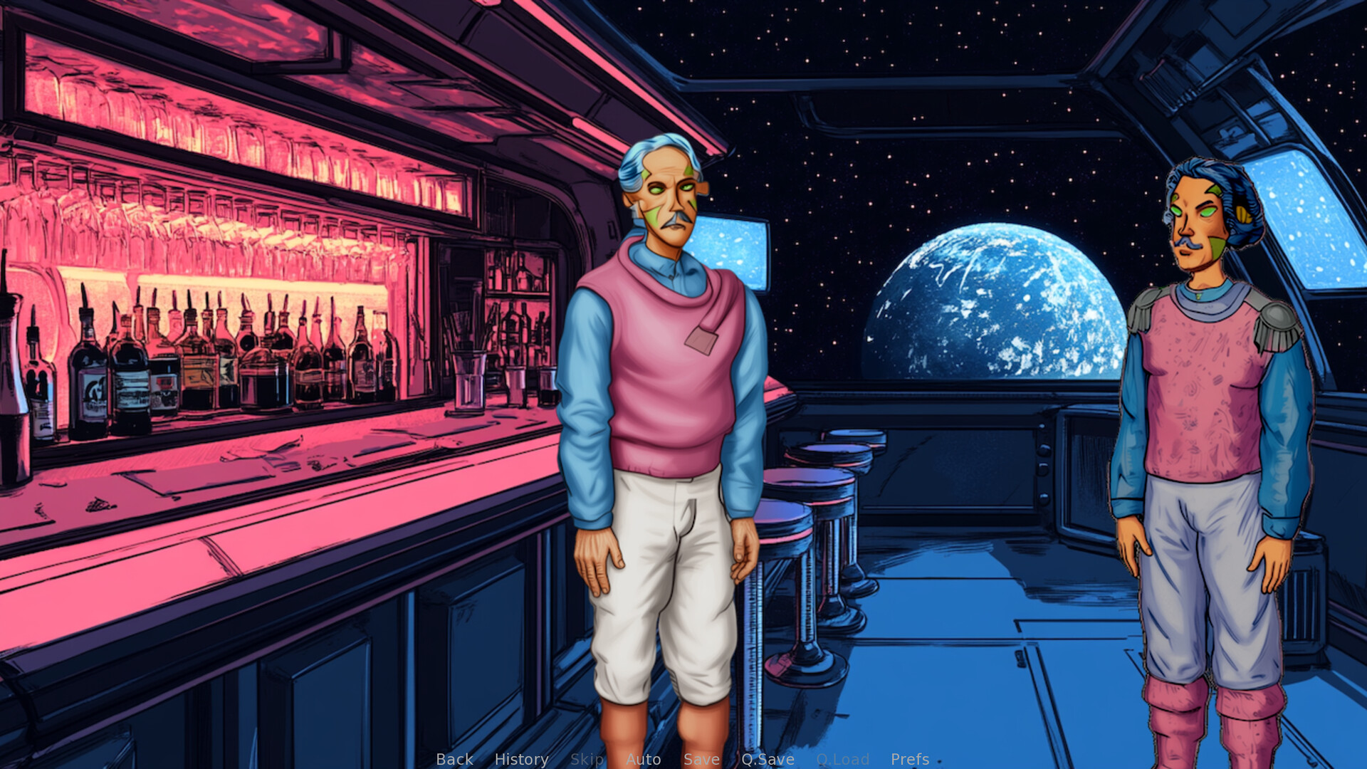 一艘太空船航行在未知的宇宙空間，充滿探索與神秘感。