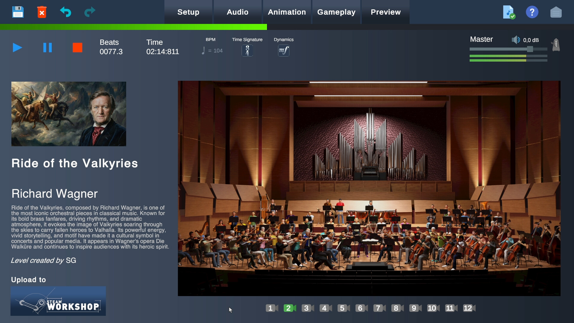 Maestro Level Editor 樂團編制畫面