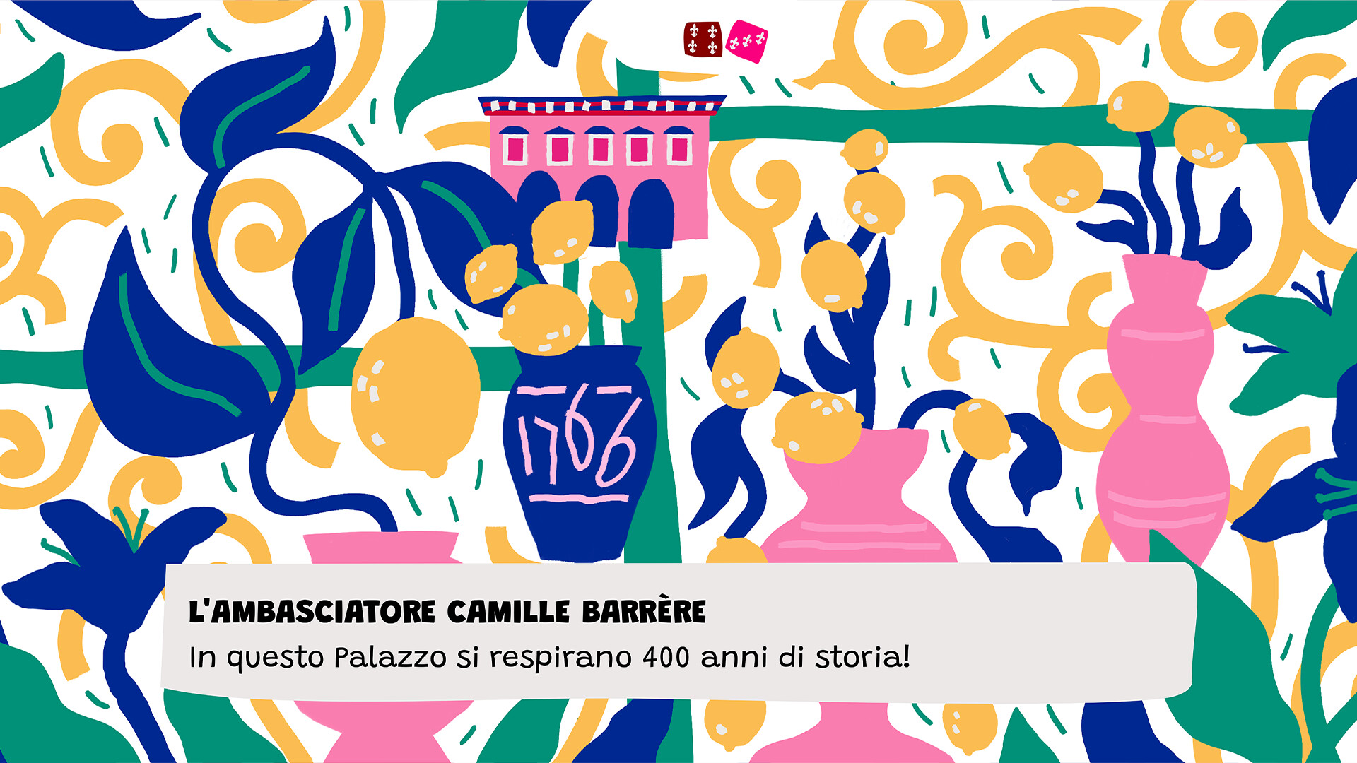 遊戲中的室內場景，展現了法爾內塞宮內部的裝飾細節