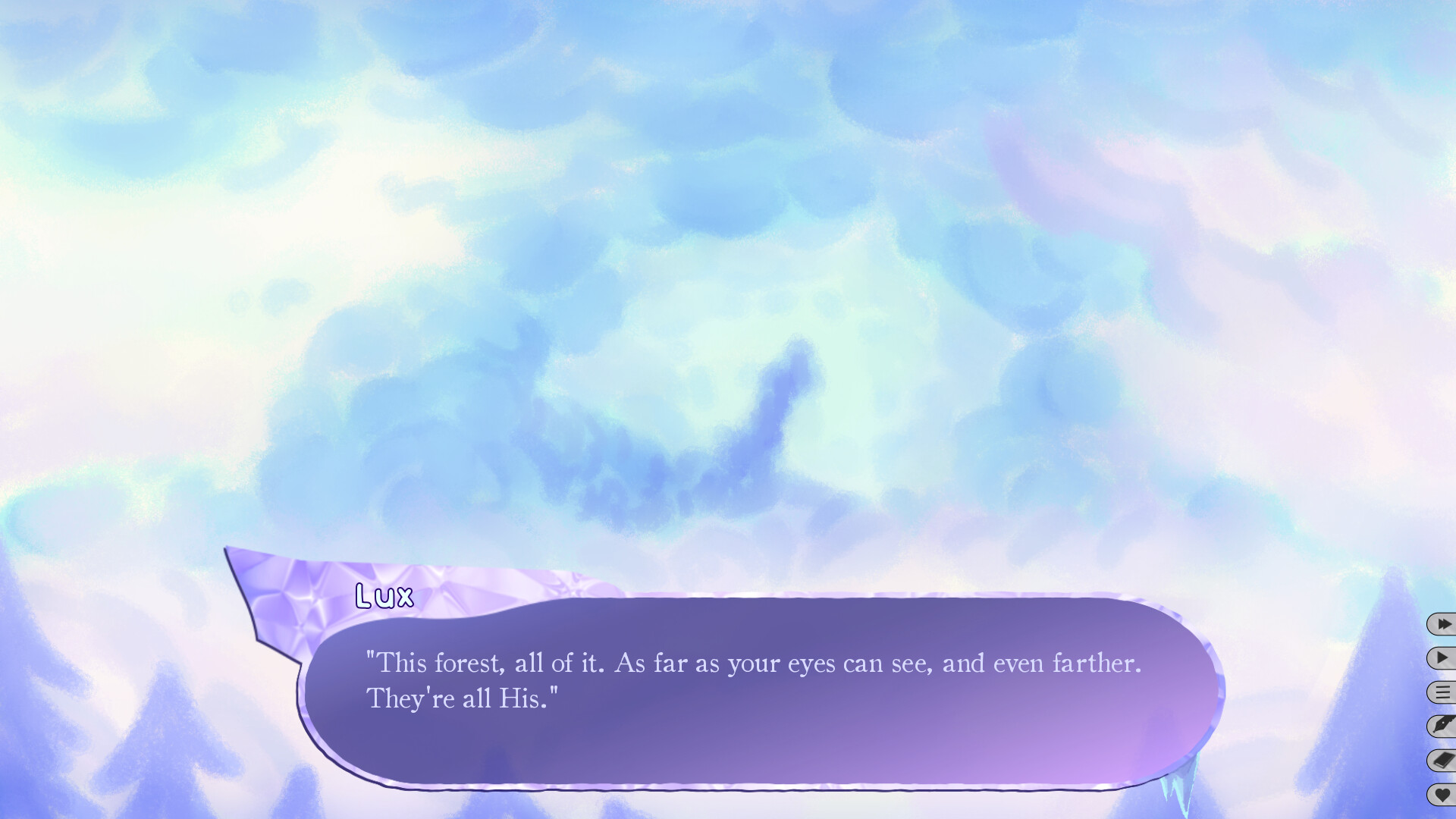 遊戲實機畫面截圖2：兩位主角的對話場景