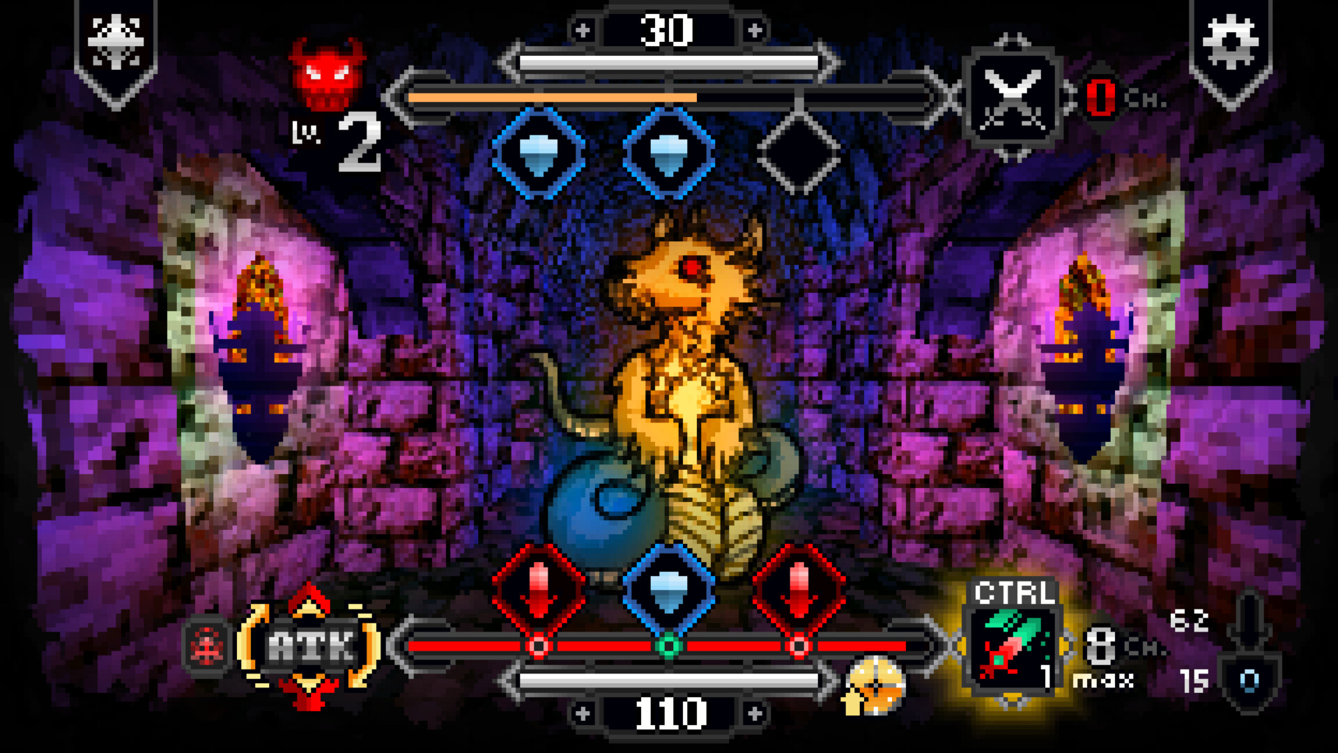 戰鬥中需要運用多種技能與魔法符文來對抗強大的敵人