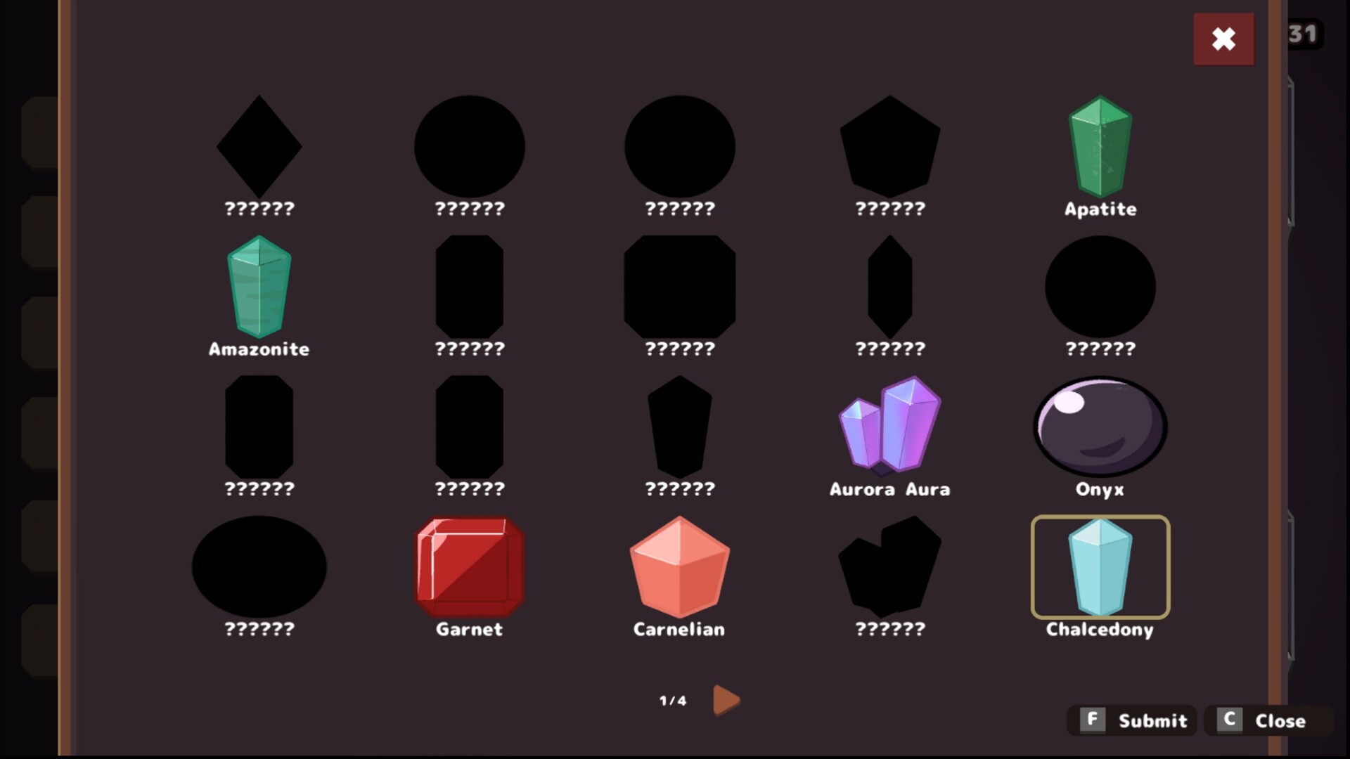 遊戲中的工藝製作介面，展示了可合成的物品。