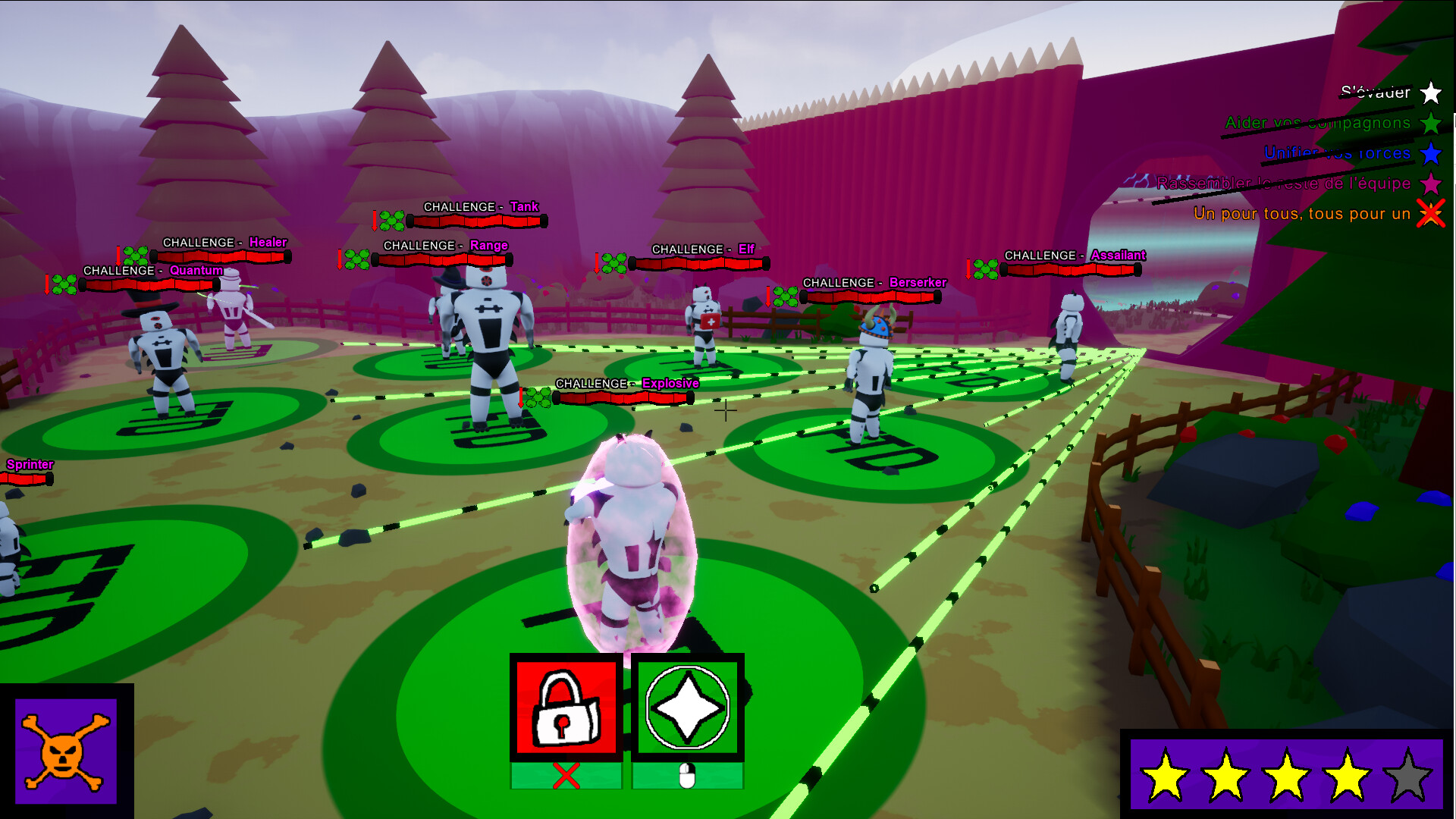 遊戲中的戰鬥畫面，展示了玩家與防禦塔協同作戰的場景