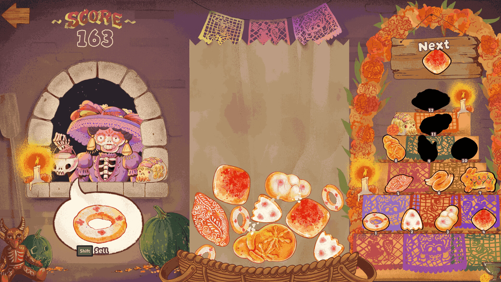 近距離展示手繪風格的麵包角色，每一個都有獨特的表情