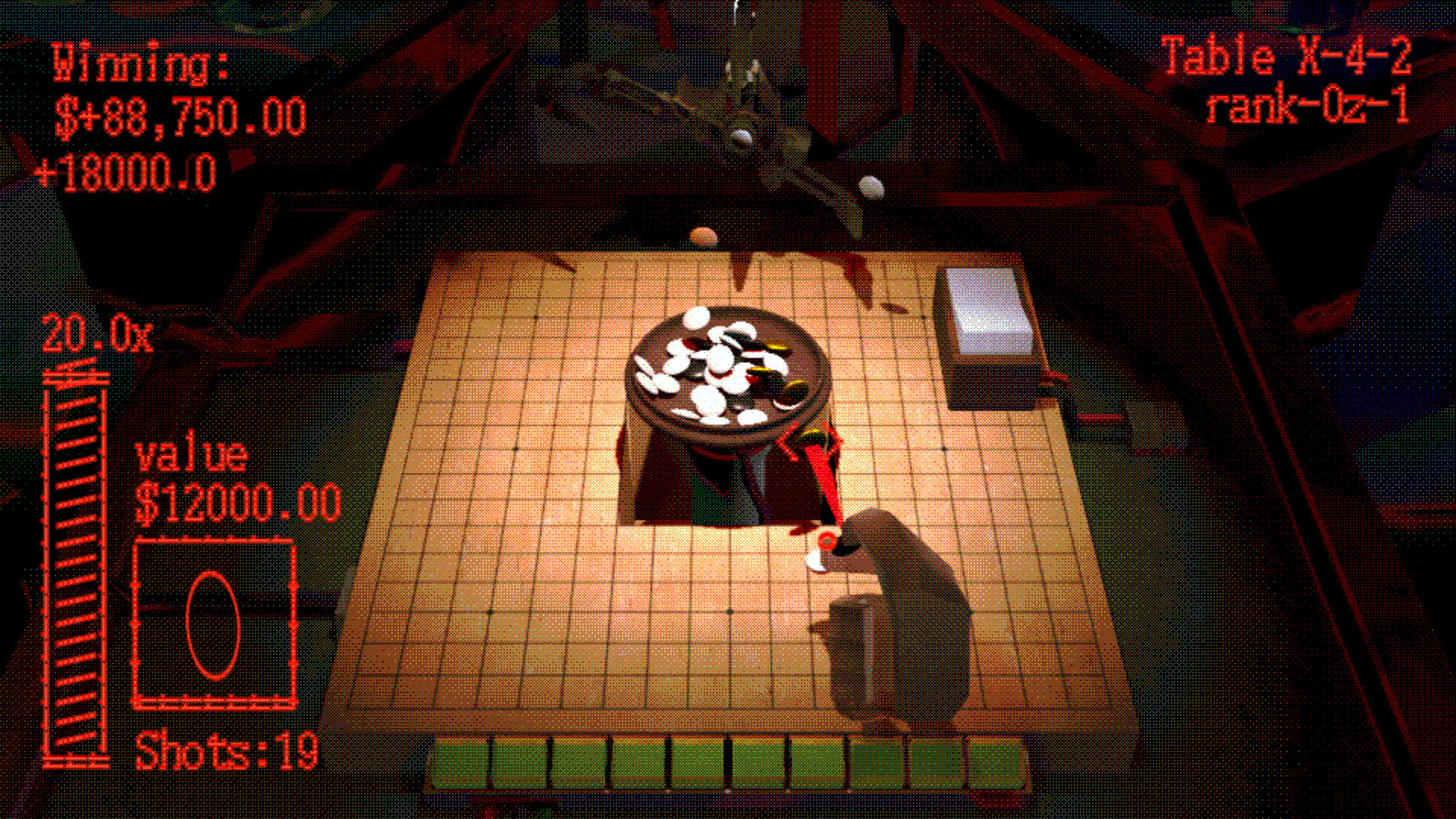 遊戲實機畫面：精密的釘子佈局與小鋼珠的物理碰撞瞬間