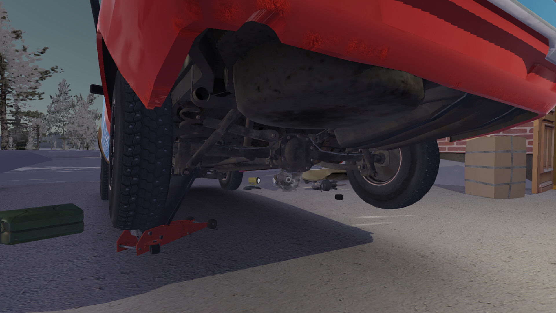 精細的車輛內裝與冬季場景