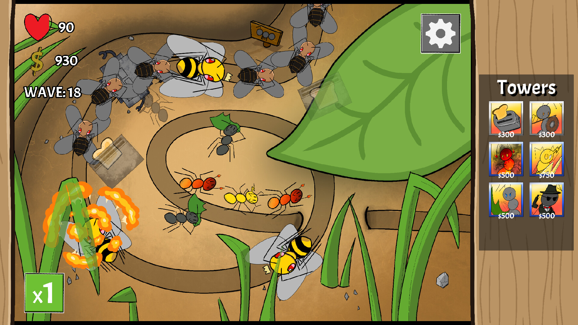 遊戲實機畫面，展示了複雜的地圖路徑與多樣化的防禦塔配置