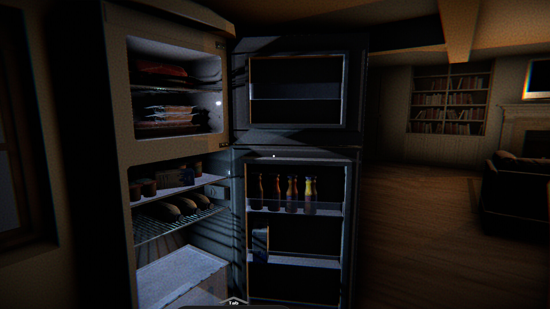 Stalked At Home 遊戲內截圖 - 昏暗的室內場景