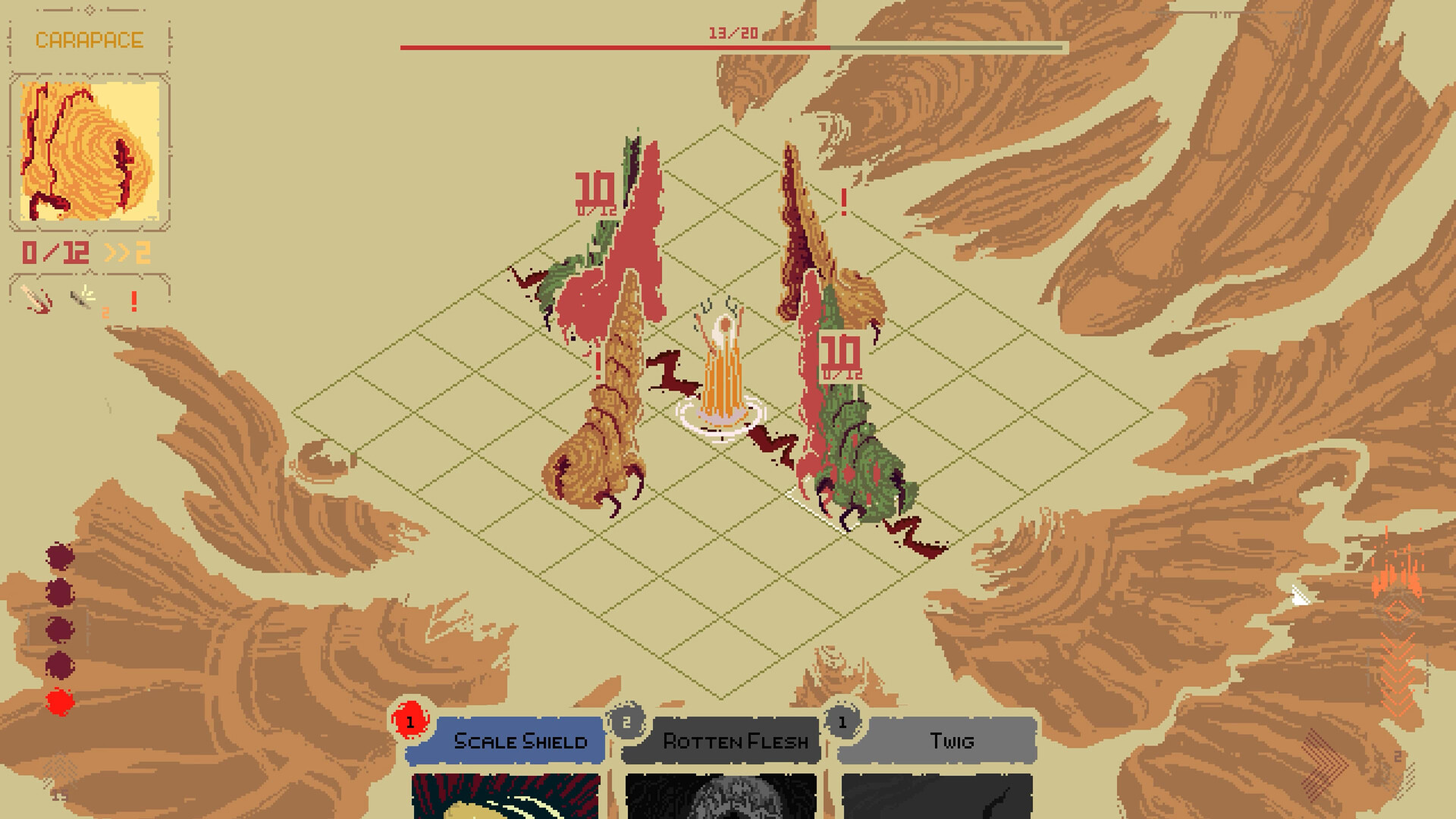 牌組構築畫面，展示了豐富的卡牌與圖騰選擇