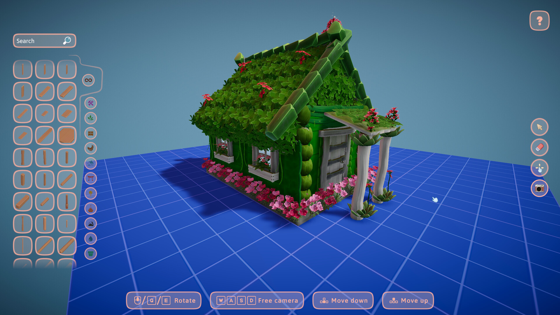 充滿細節的市場攤位場景,展示了物品堆疊的自由度