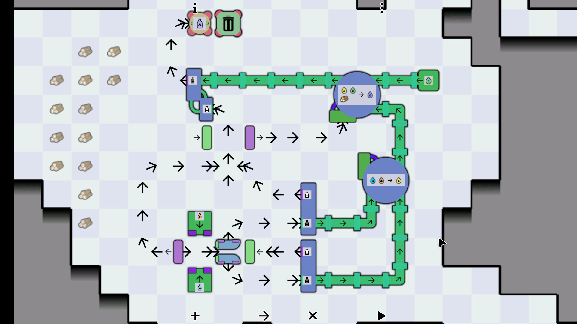 複雜的管線佈局展示,色彩鮮明的介面讓玩家能輕易追蹤資源流向