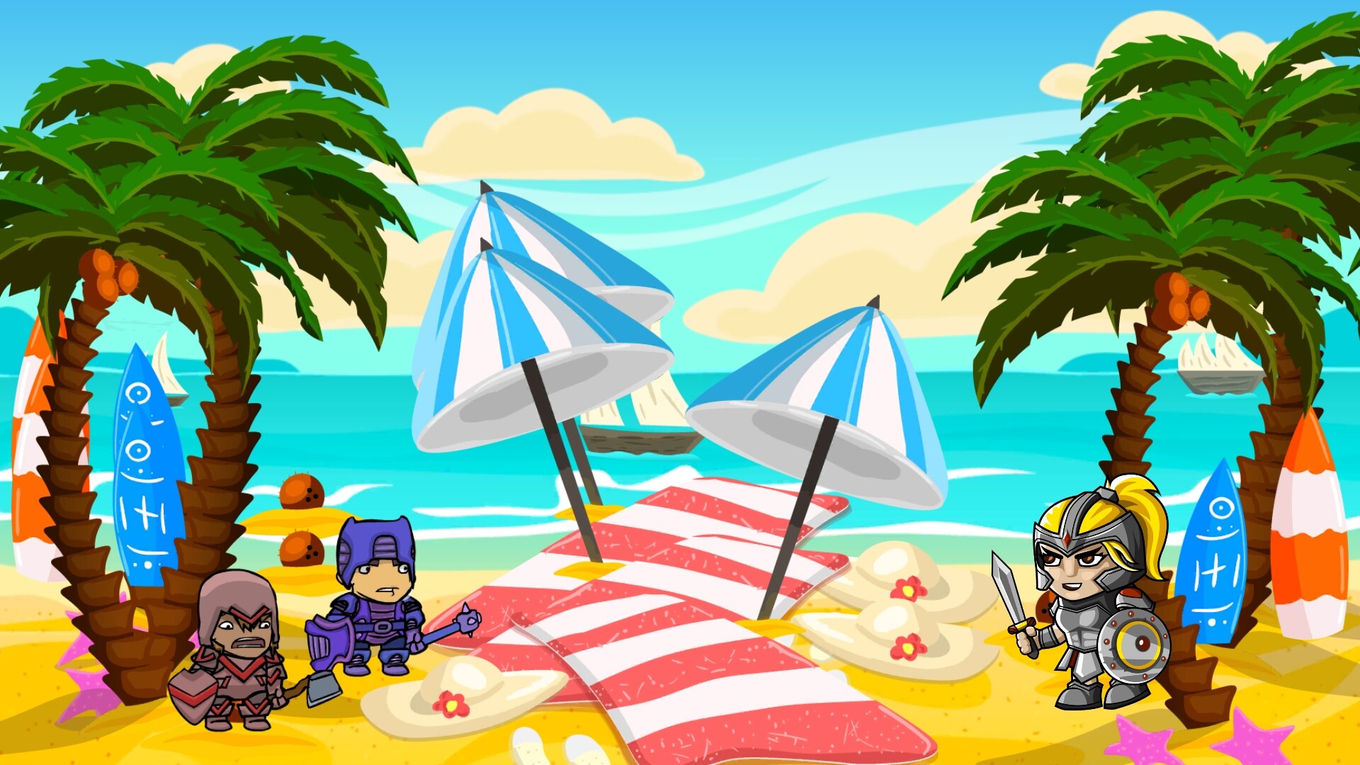 激烈的戰鬥場景,多種英雄單位協同作戰抵抗敵人入侵。