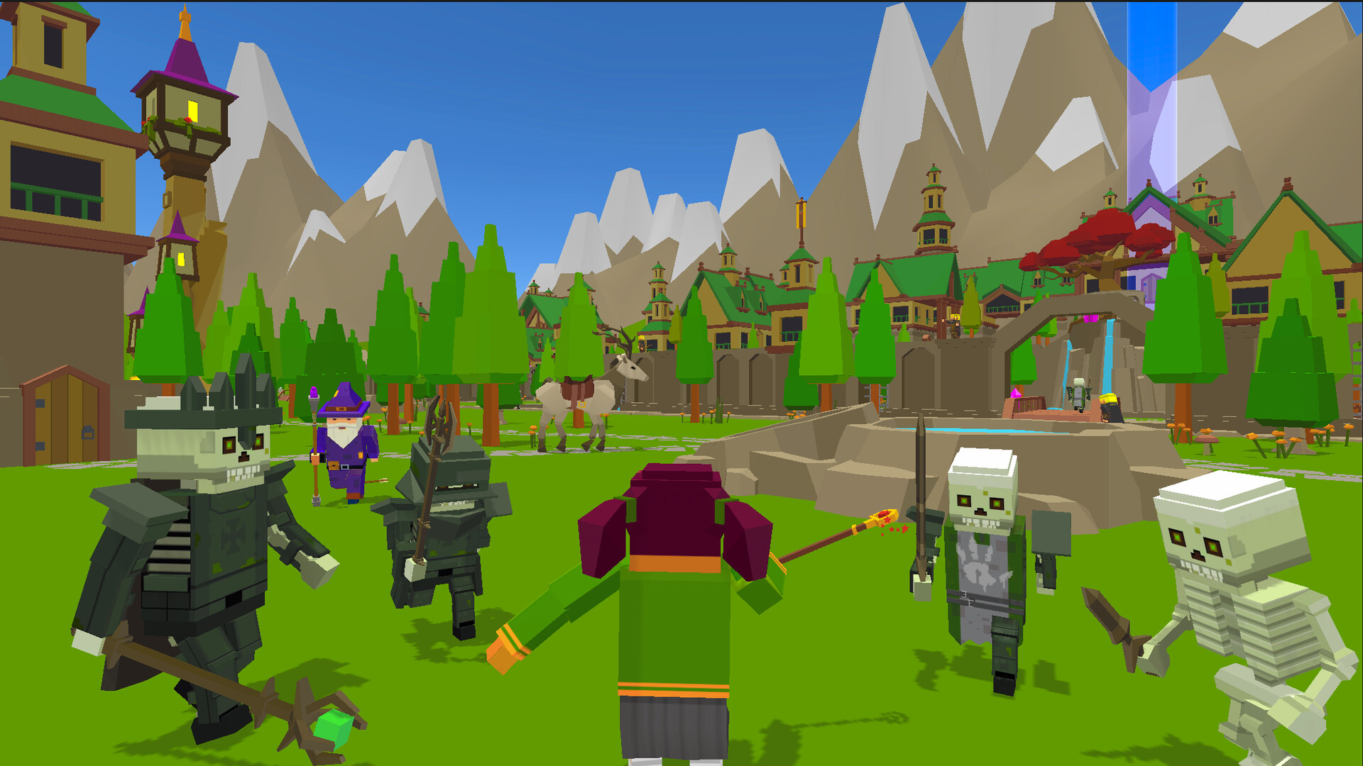 奇幻風格的場景設計，玩家可以在充滿魔法色彩的精靈區域冒險。