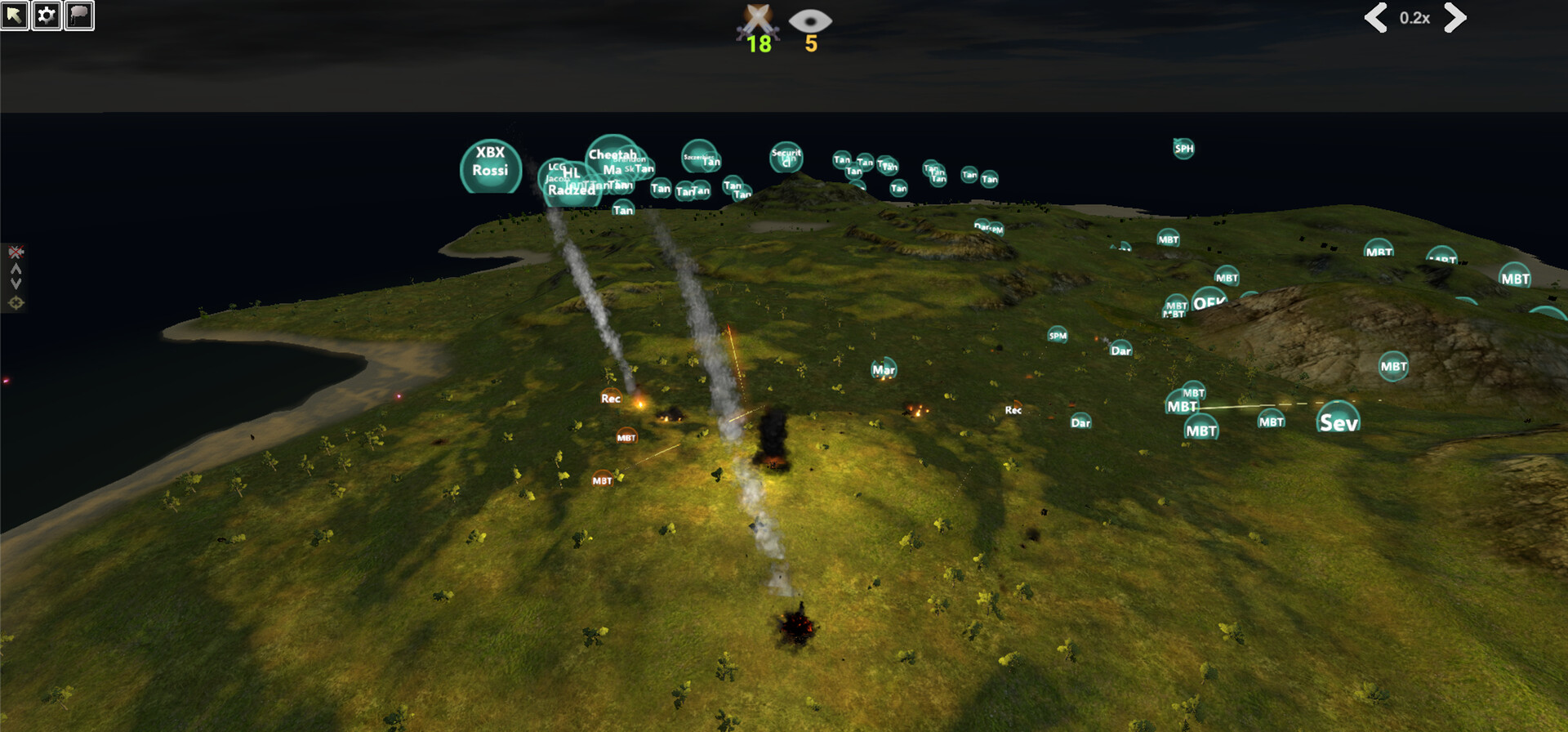 激烈的戰場交火與爆炸特效