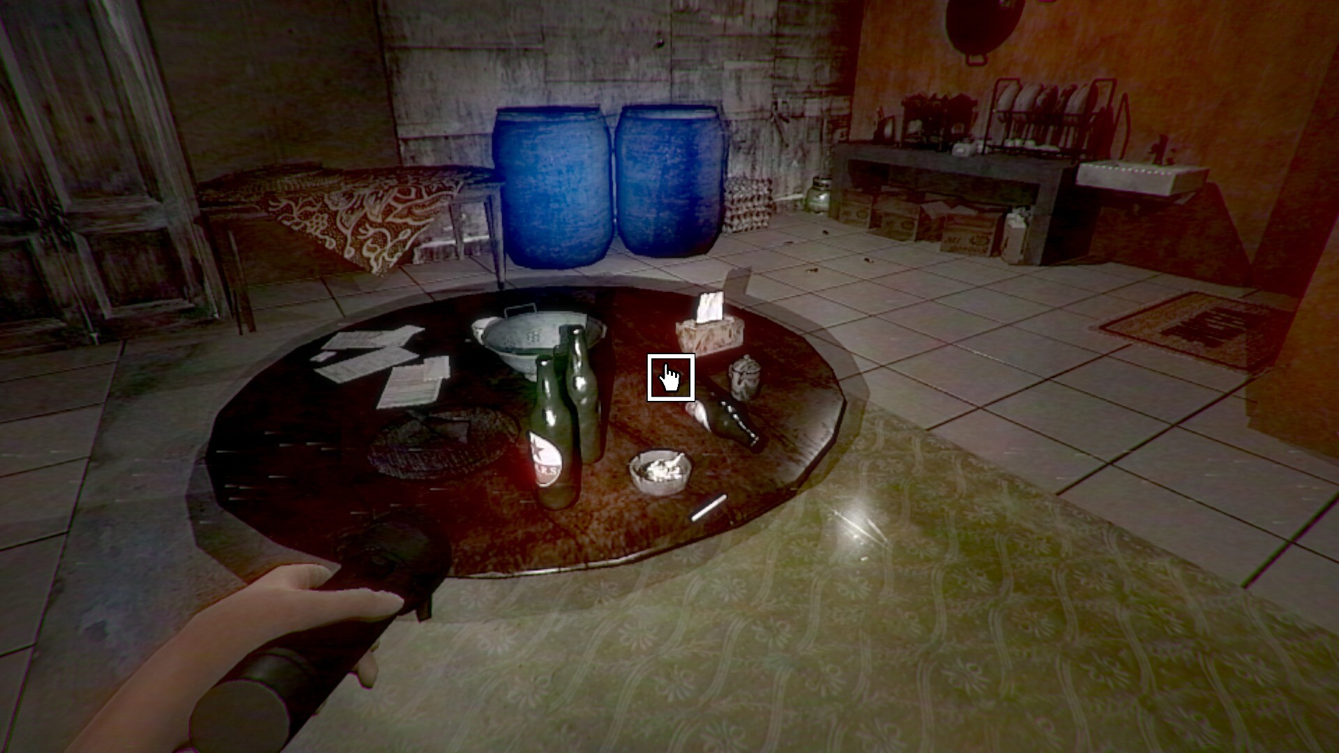 遊戲中的詭異場景,暗示著超自然或暴力的元素