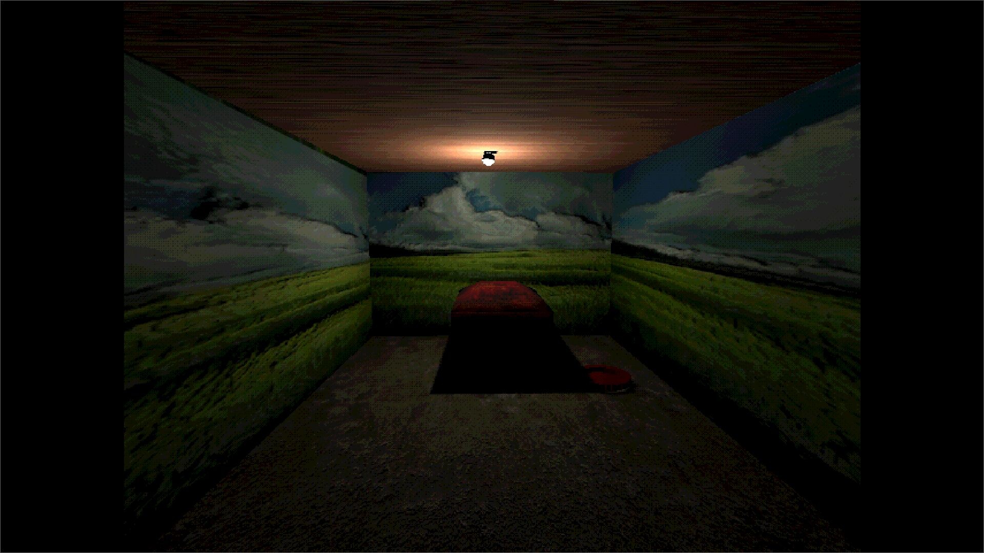 遊戲場景截圖，昏暗的走廊與孤獨的氛圍