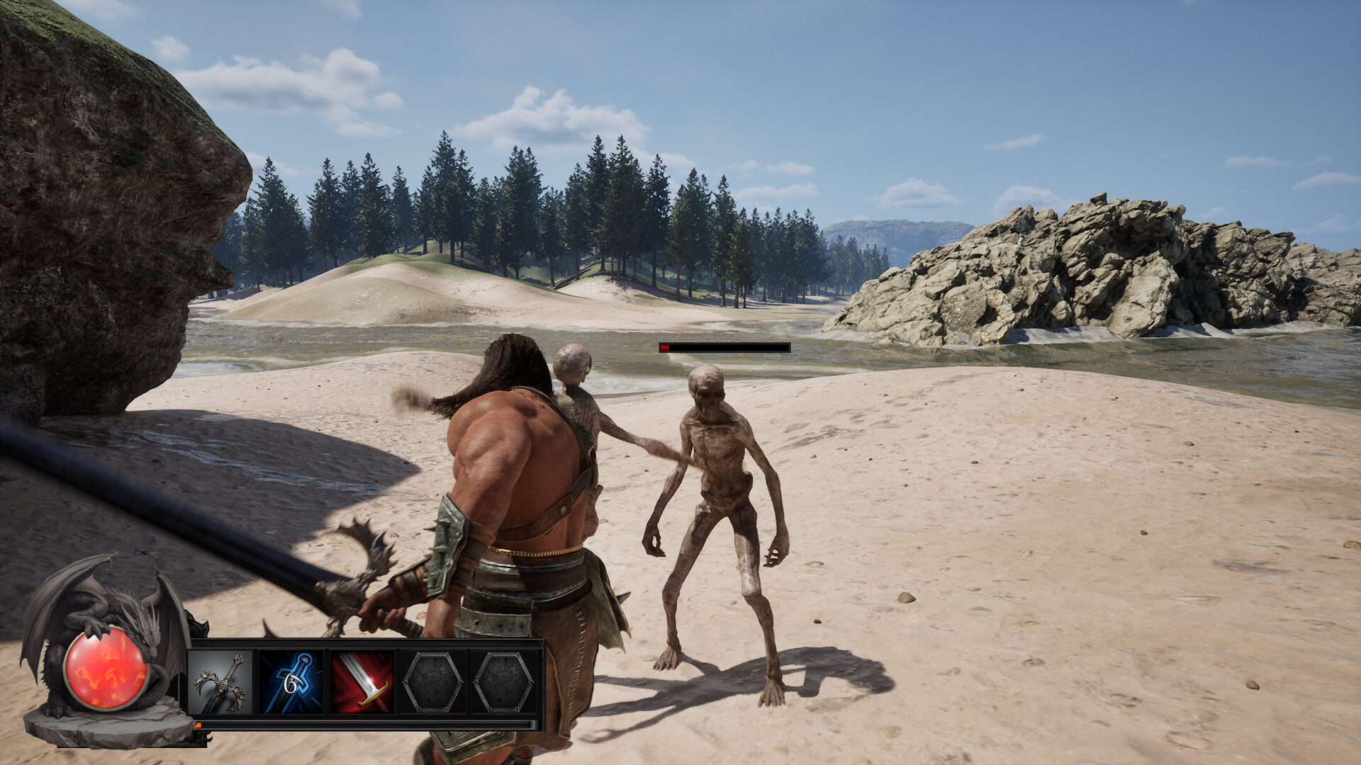 角色背影與巨大的未知建築,營造出強烈的神秘感。