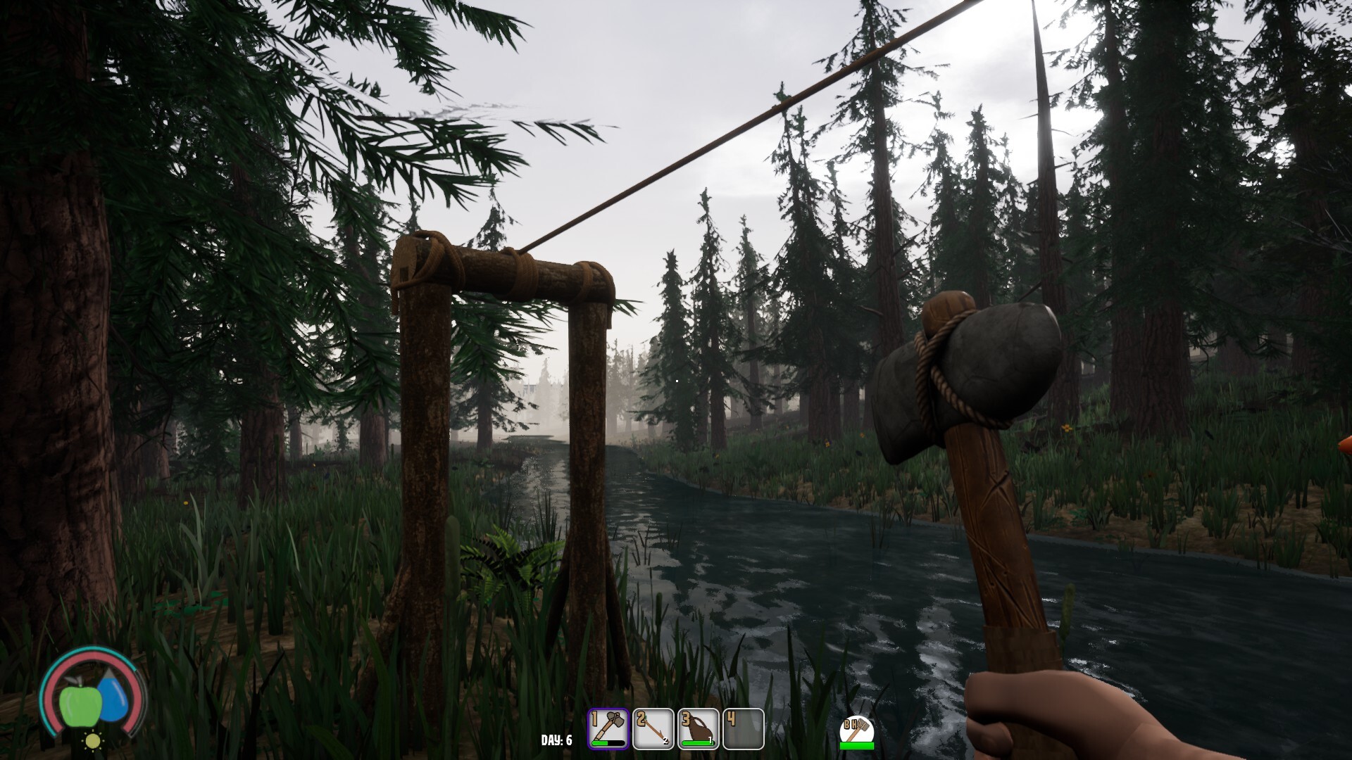 玩家建造的防禦工事,準備抵禦夜晚的襲擊。