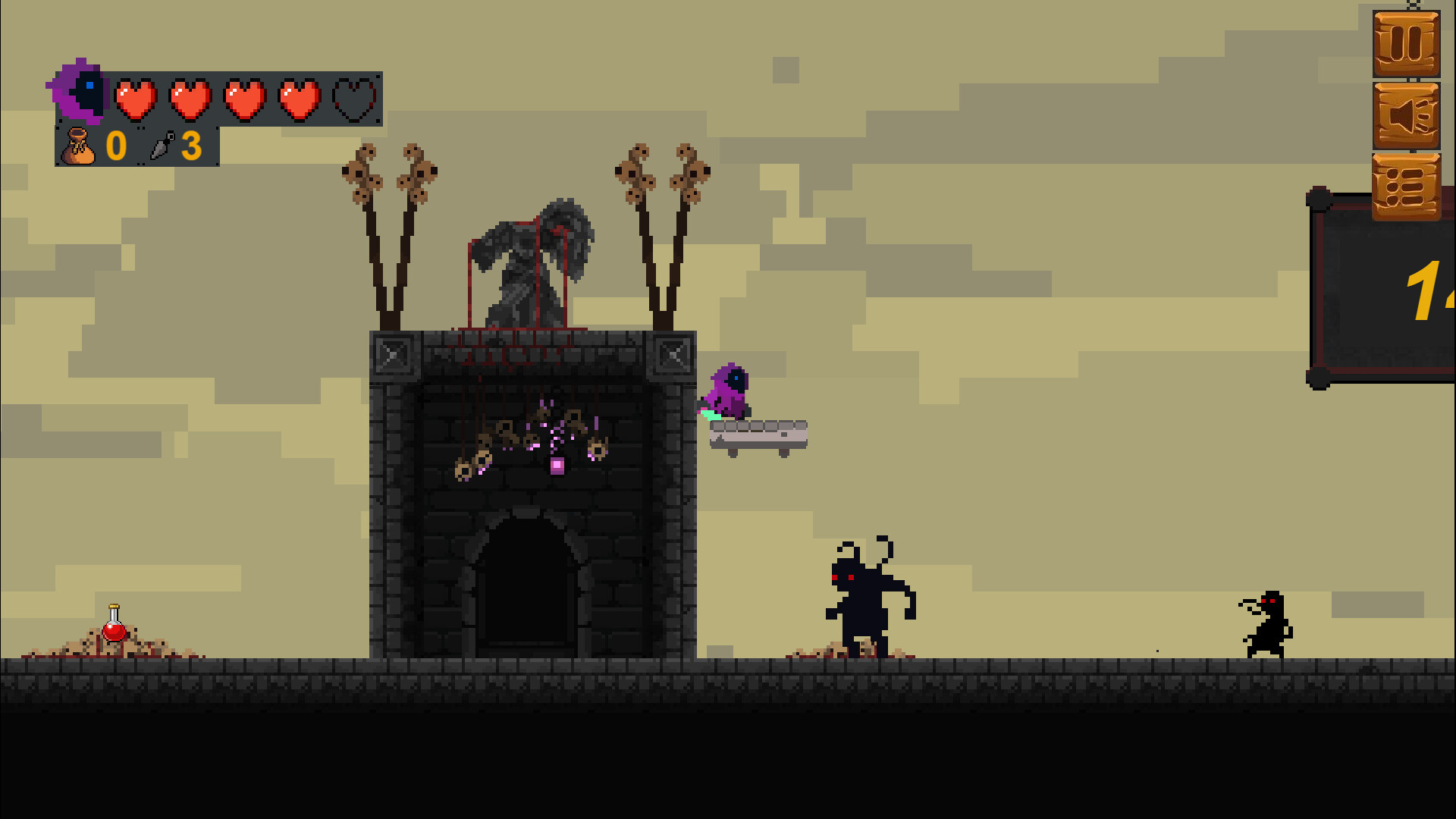 遊戲中的戰鬥場景,玩家需要靈活閃避並攻擊敵人。