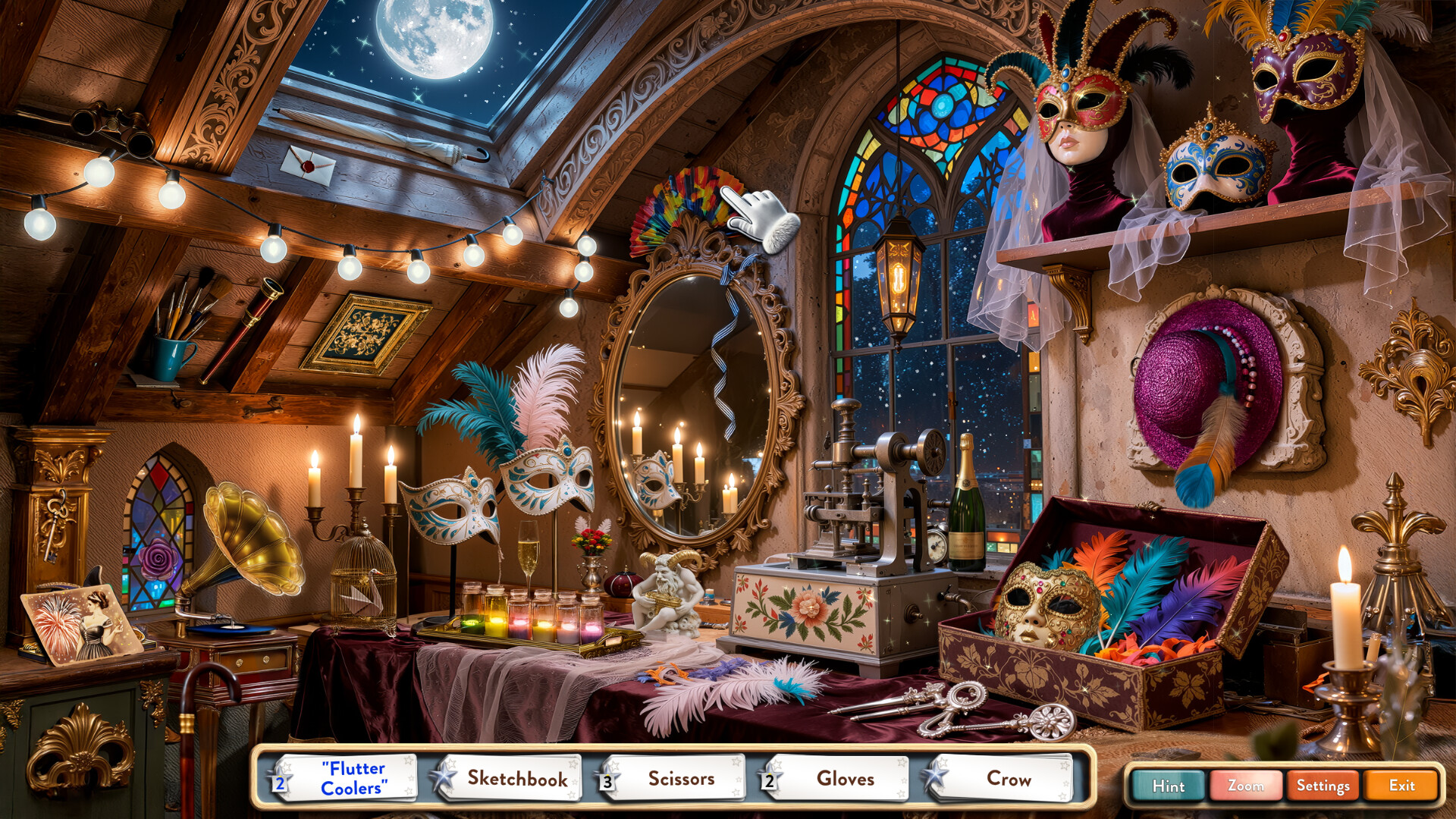 遊戲中精美的拼圖與隱藏物品場景