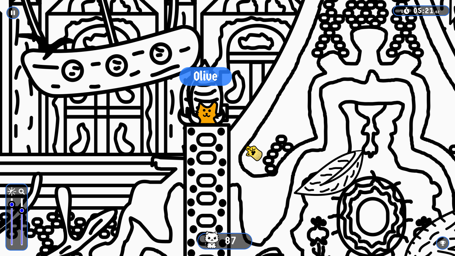 點擊貓咪後會上色並發出音效