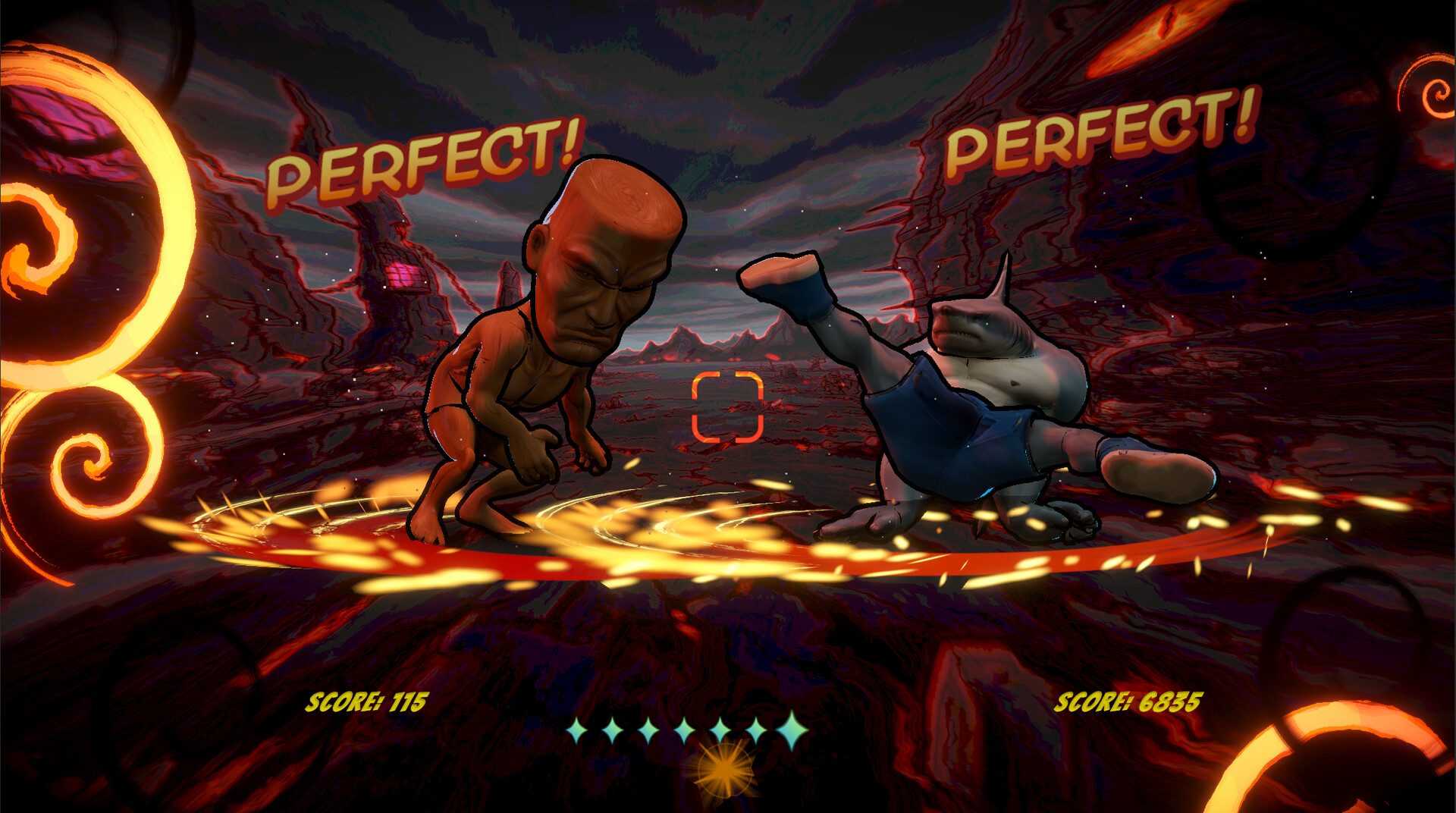 兩位玩家選擇不同角色進行對戰的畫面。