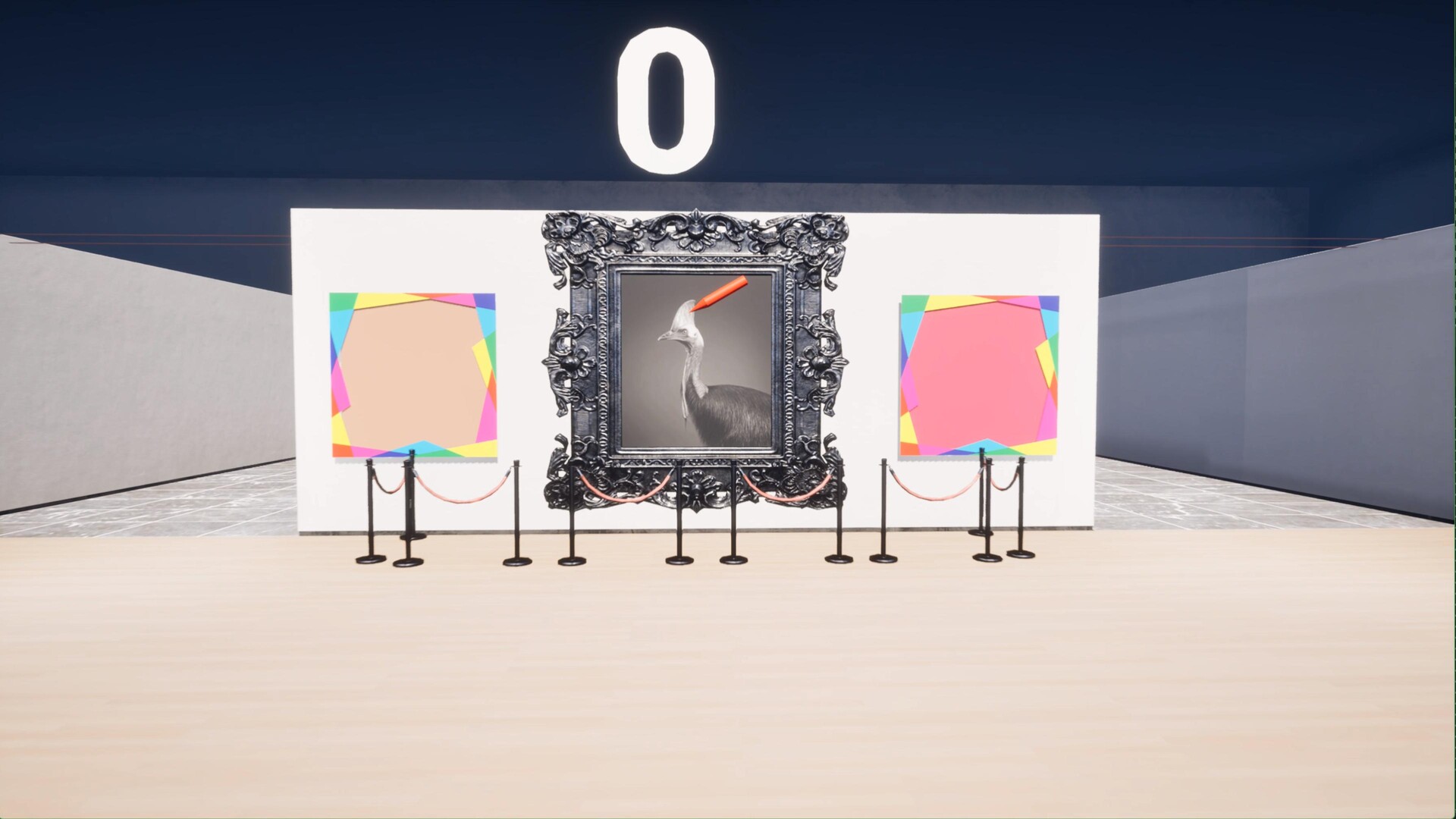 遊戲中的謎題選擇介面，展示多彩的選項門