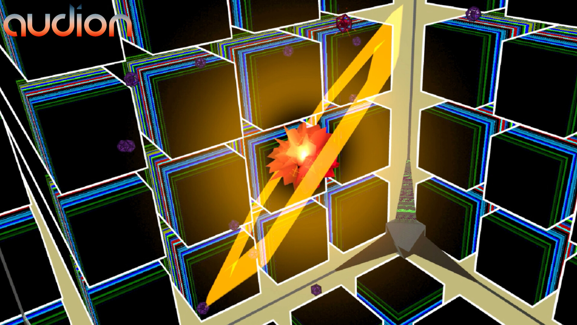 AUDION 遊戲中的大型敵人與複雜幾何結構