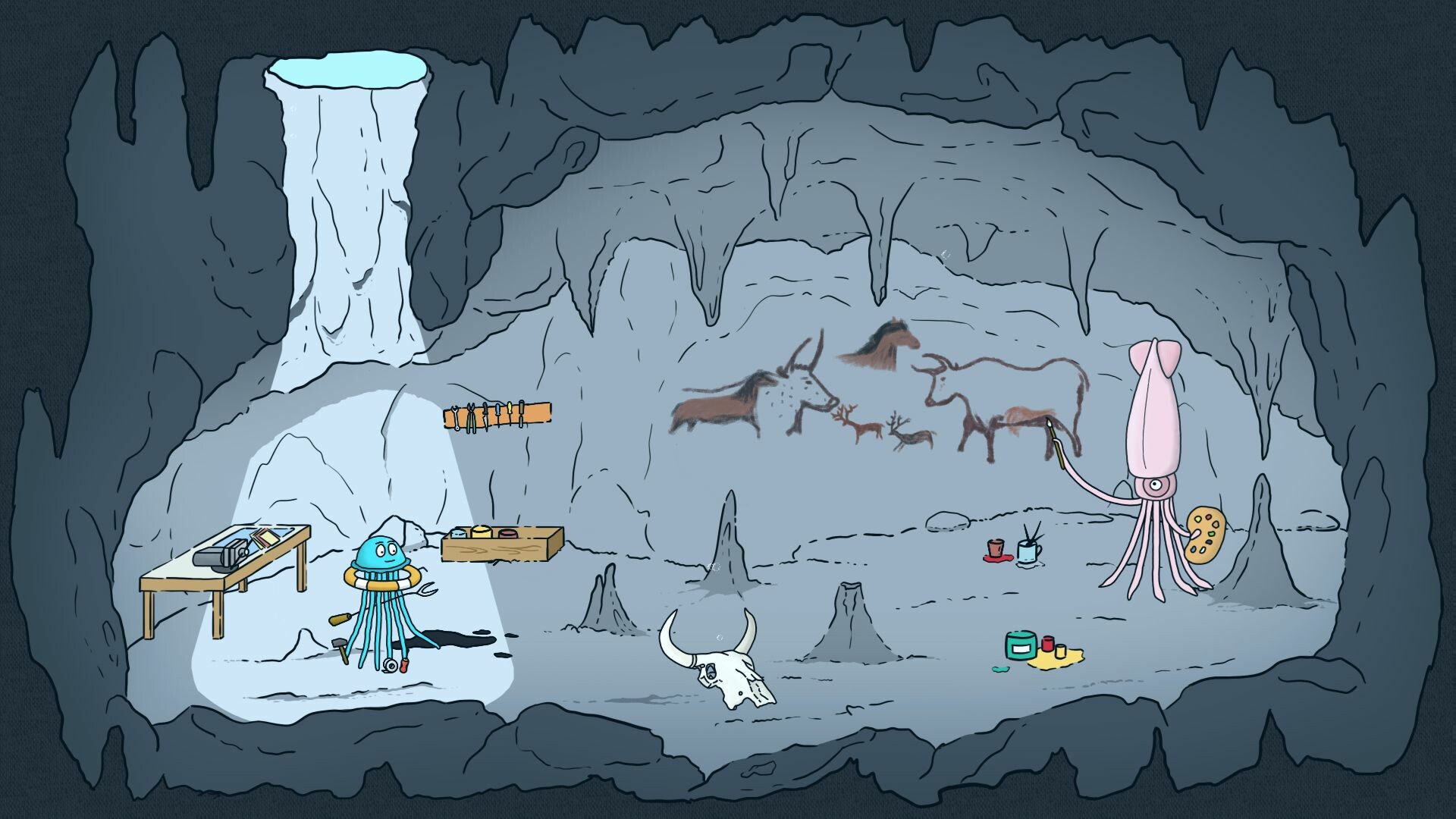 遊戲的主角,一隻可愛的藍色水母。