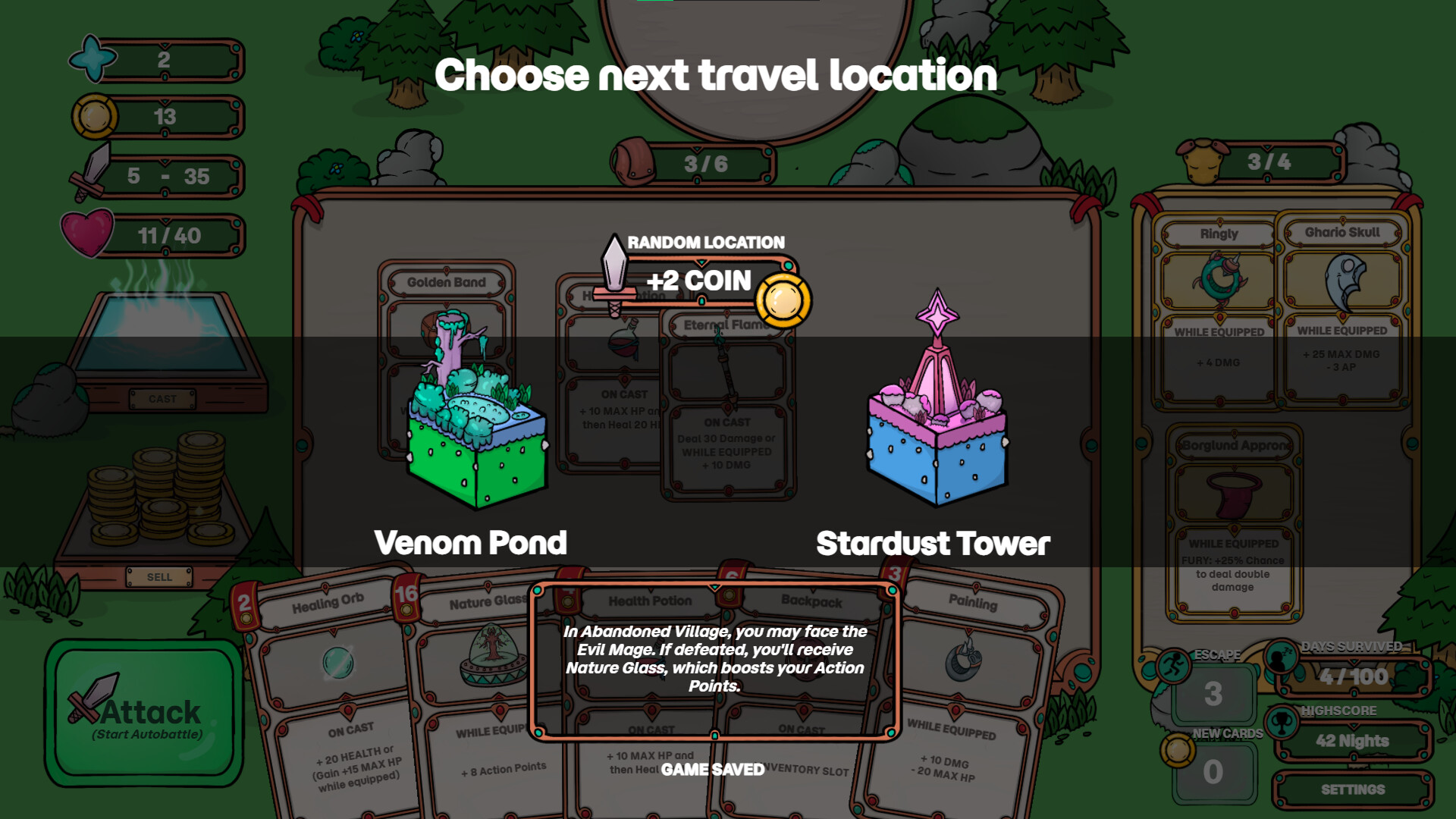 玩家在商店中進行交易,選擇購買新的卡牌。