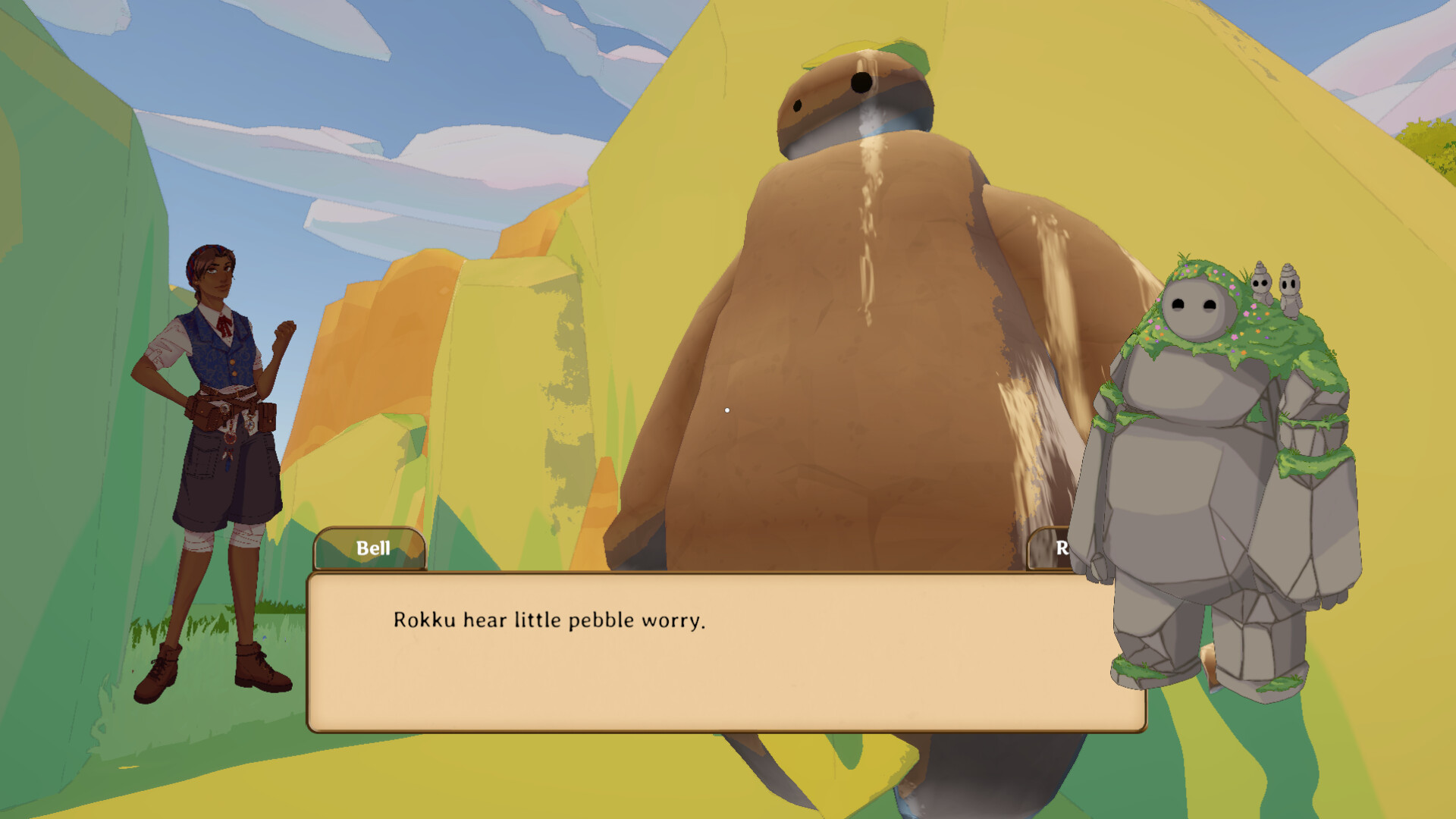 Skybound 遊戲截圖：遺跡內部探索