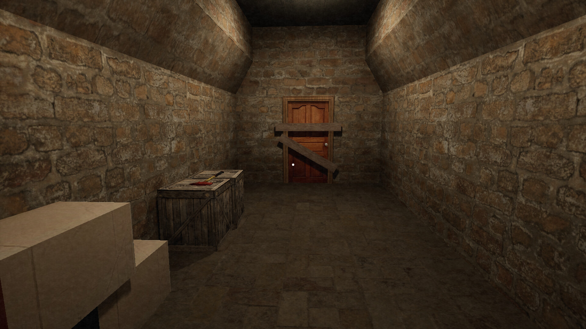 豪宅走廊盡頭的詭異景象,這種封閉空間的設計極大增強了壓迫感