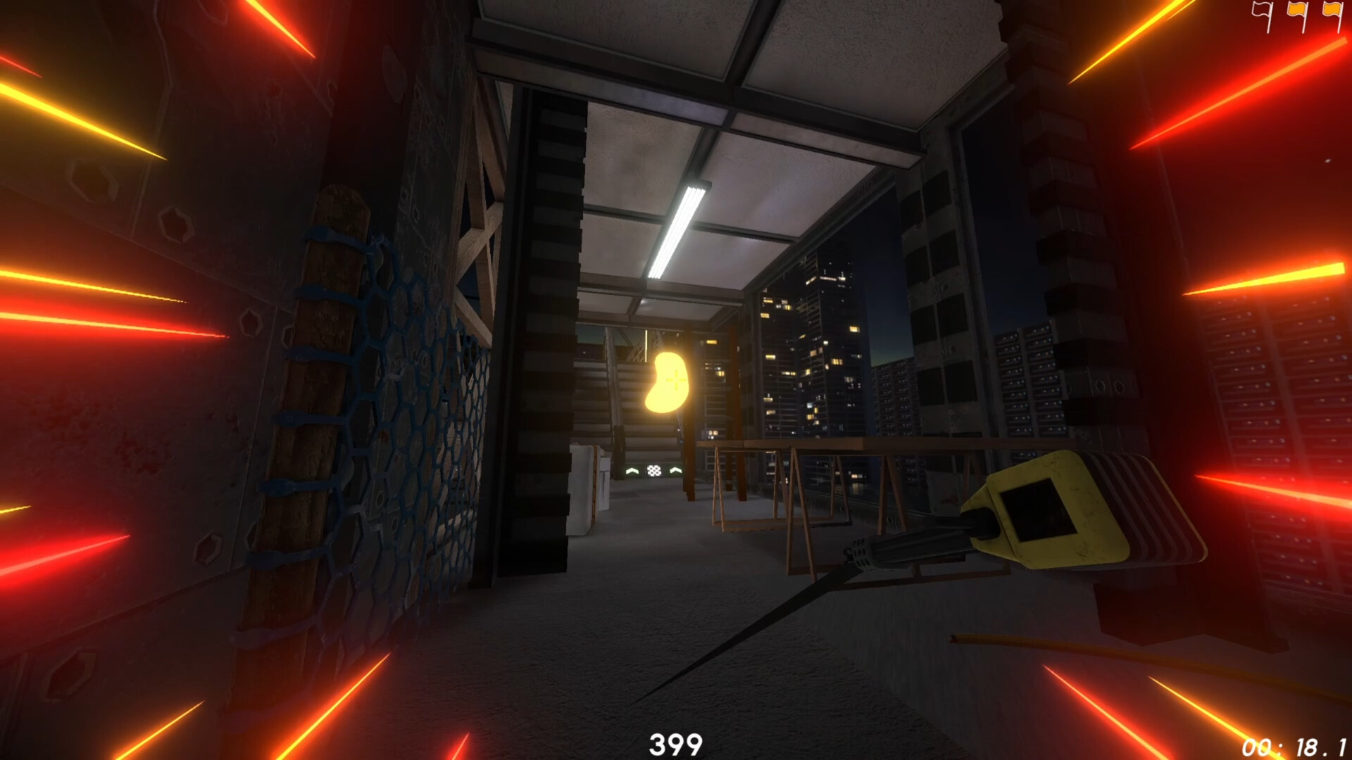 一個充滿挑戰性的工業風格關卡,展現了複雜的障礙設計。