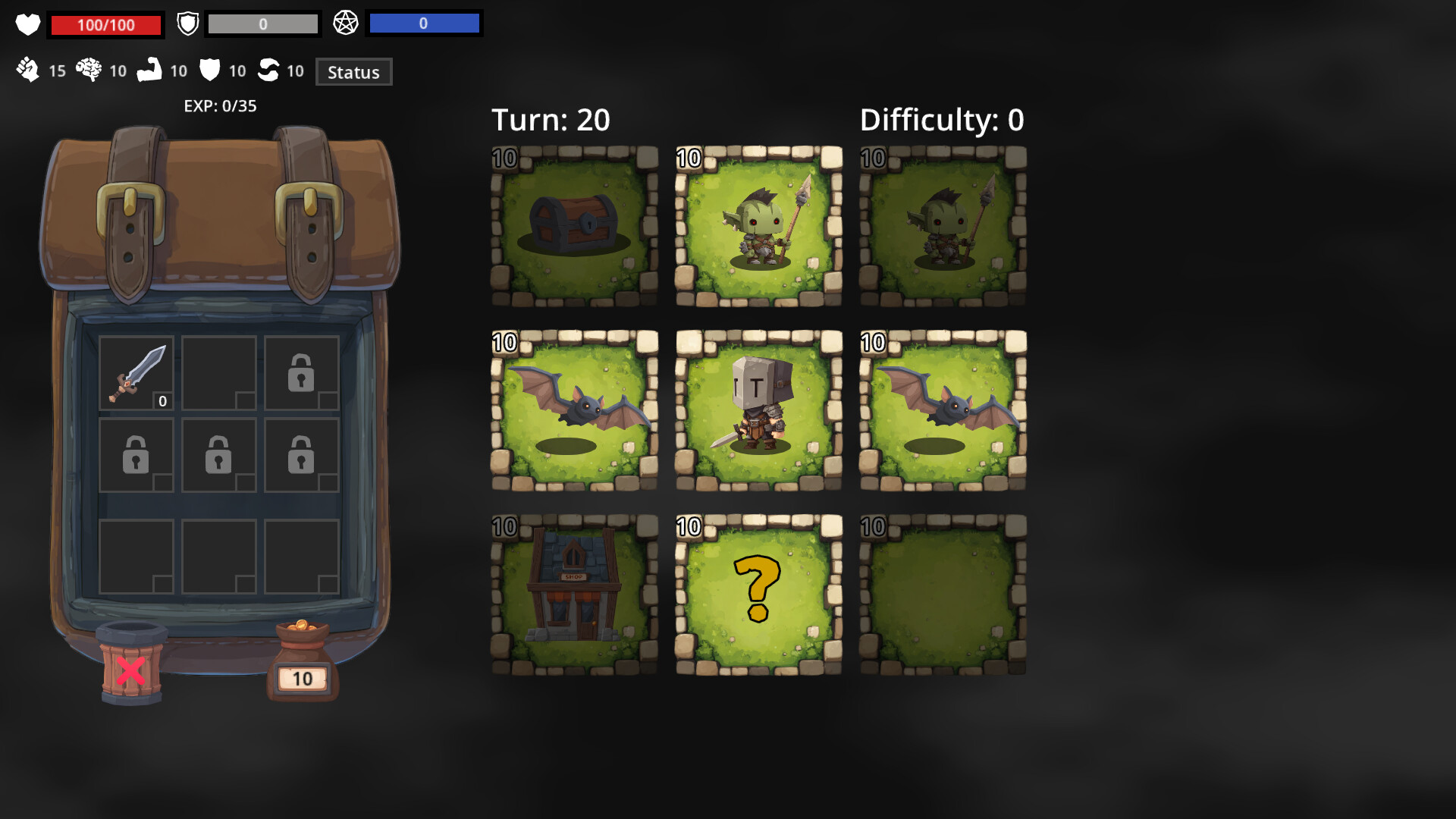 Endless Tiles 實際遊戲畫面展示九宮格與戰鬥介面