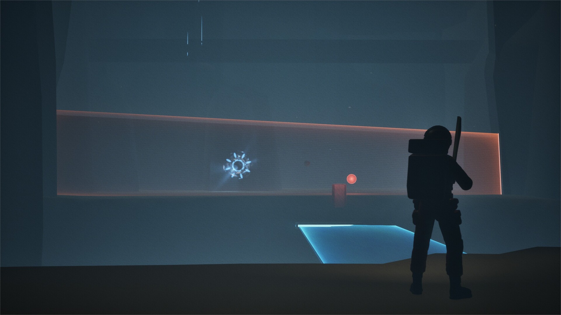 遊戲中一個謎題的俯視視角，展示了其複雜的佈局。