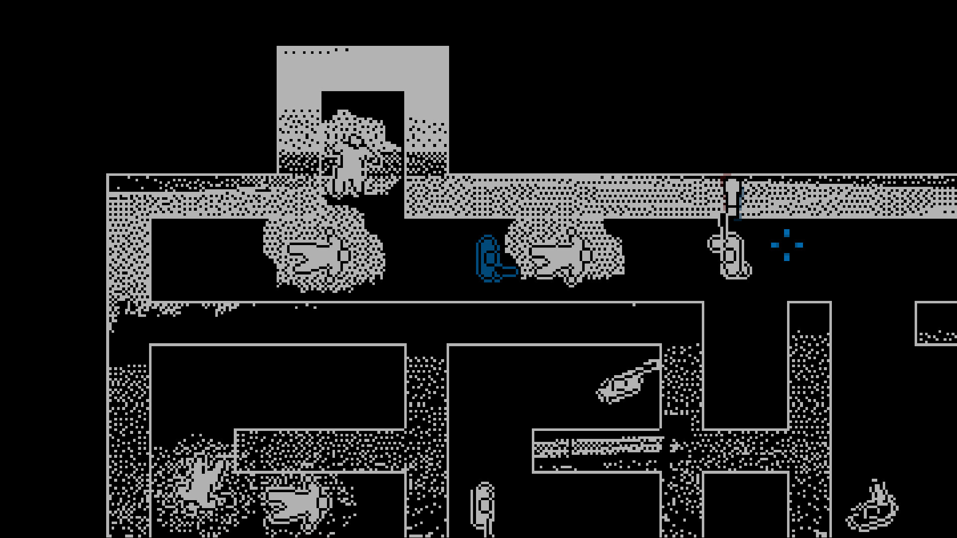 充滿壓迫感的室內戰鬥場景，敵人配置考驗玩家策略