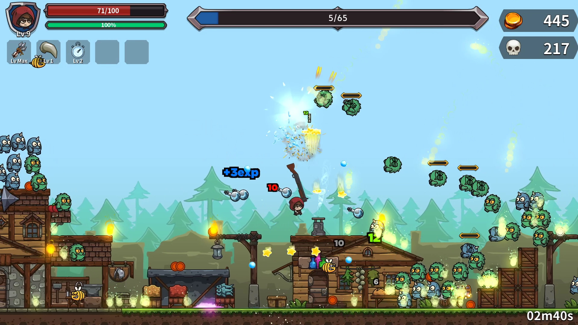 角色升級與裝備選擇介面